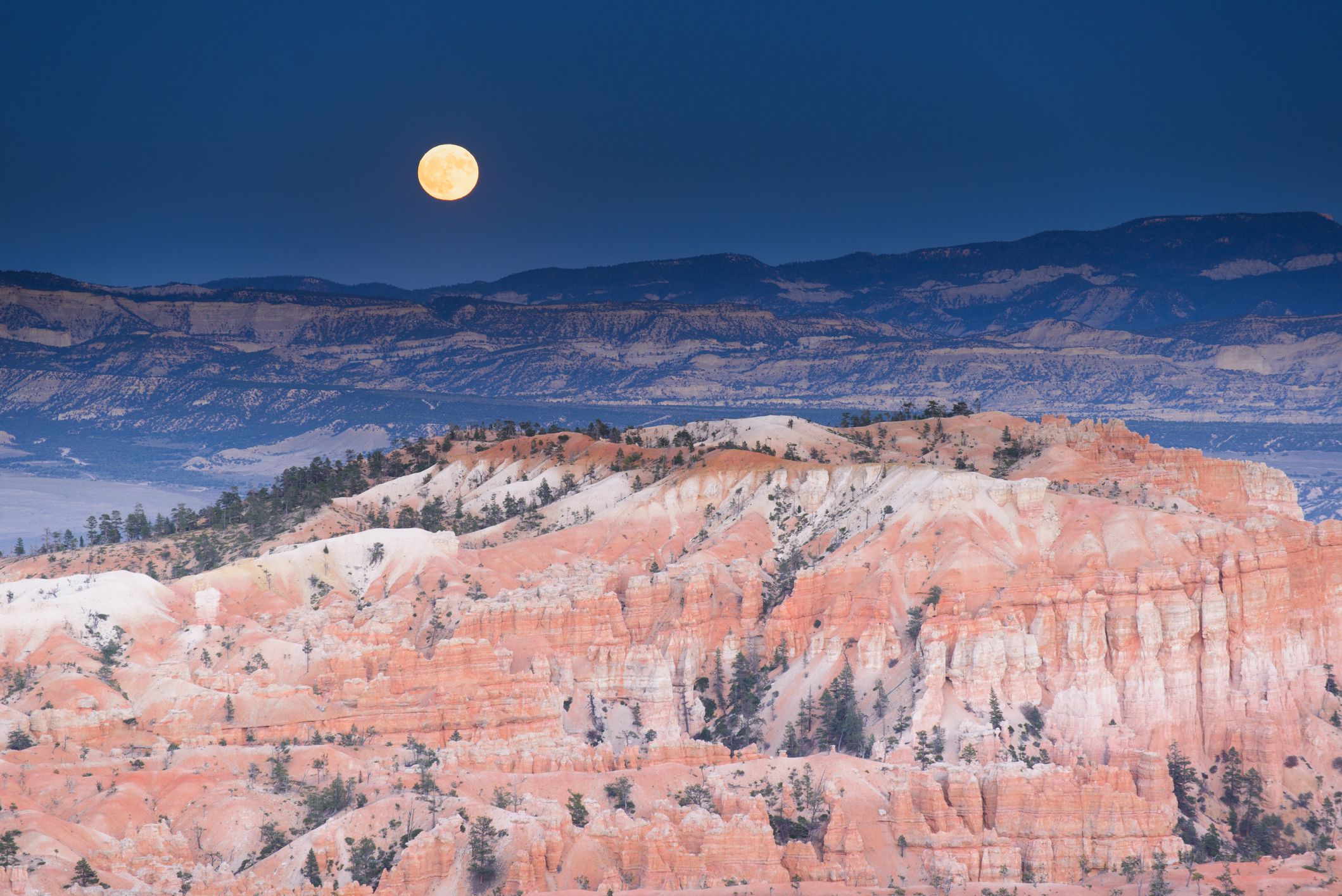 Full moon over Bryce Canyon National Park, Utah