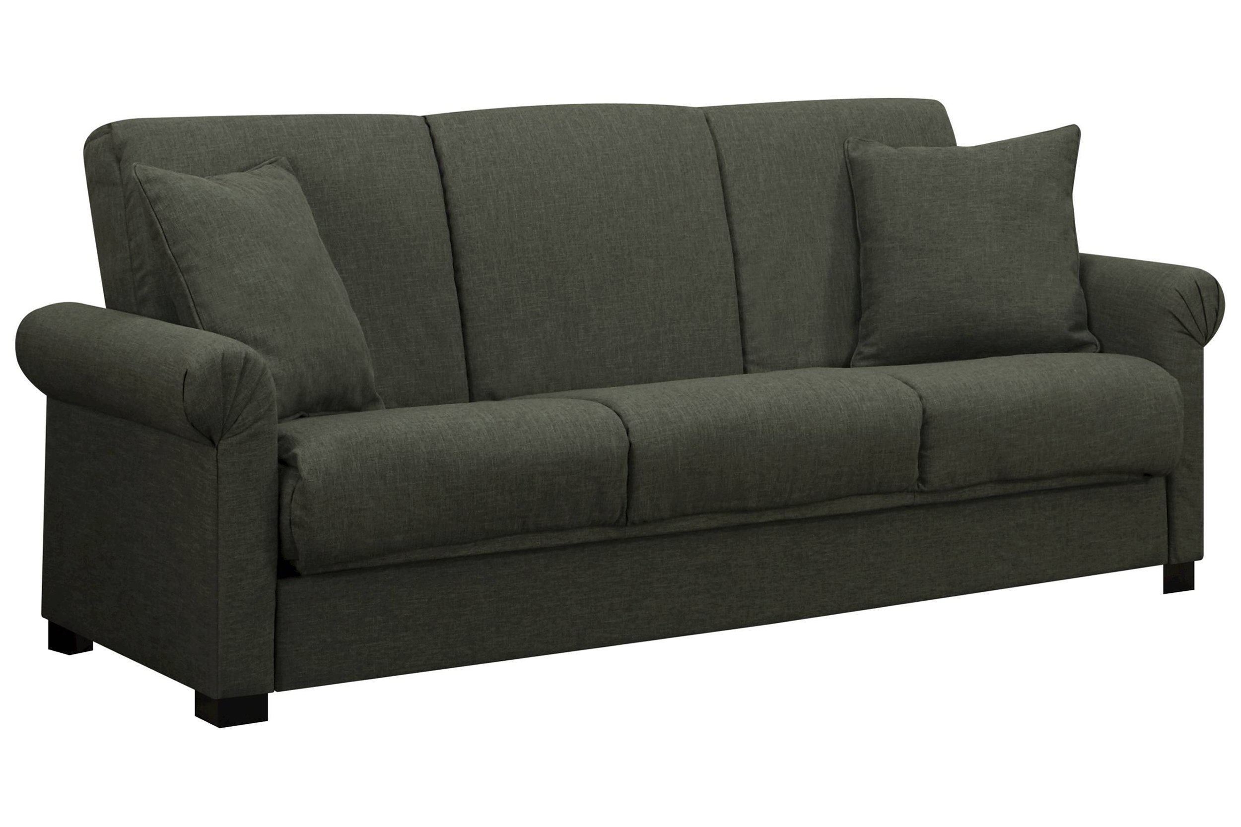 Robert Basil Green Linen Convert-a-Couch