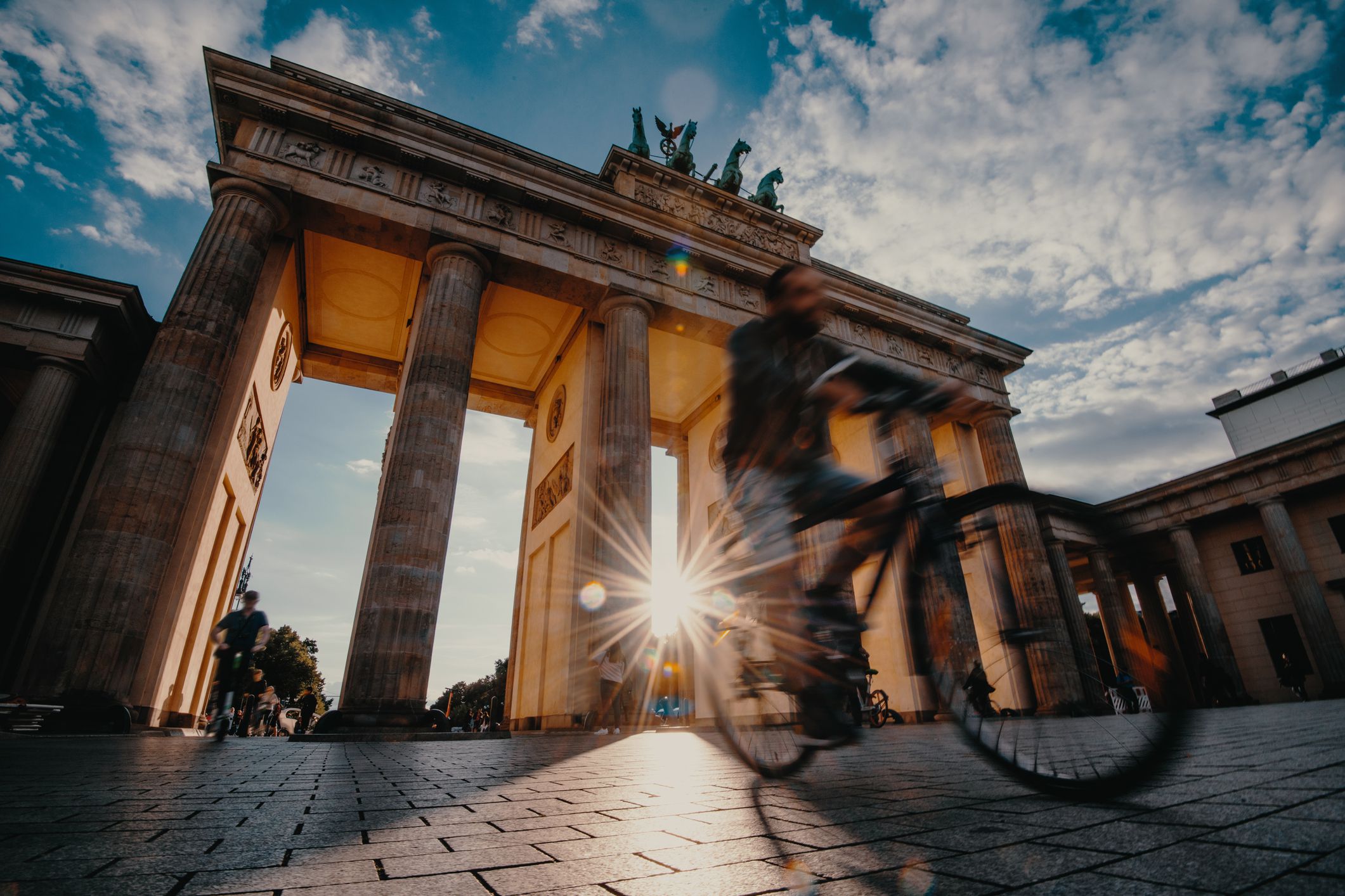 Brandenburg gate, Berlin, in summer sunset