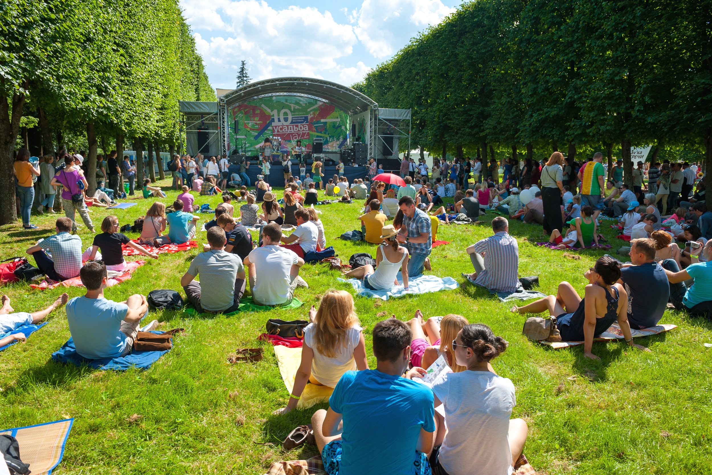 People attending an outdoor concert