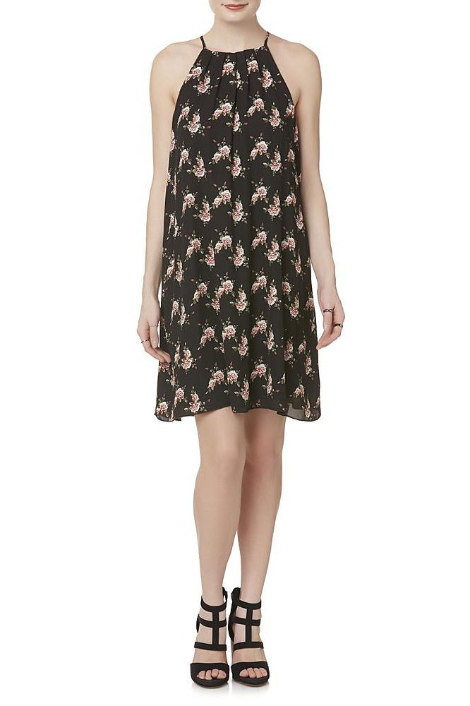Justify Juniors' Halter Dress - Rose Floral