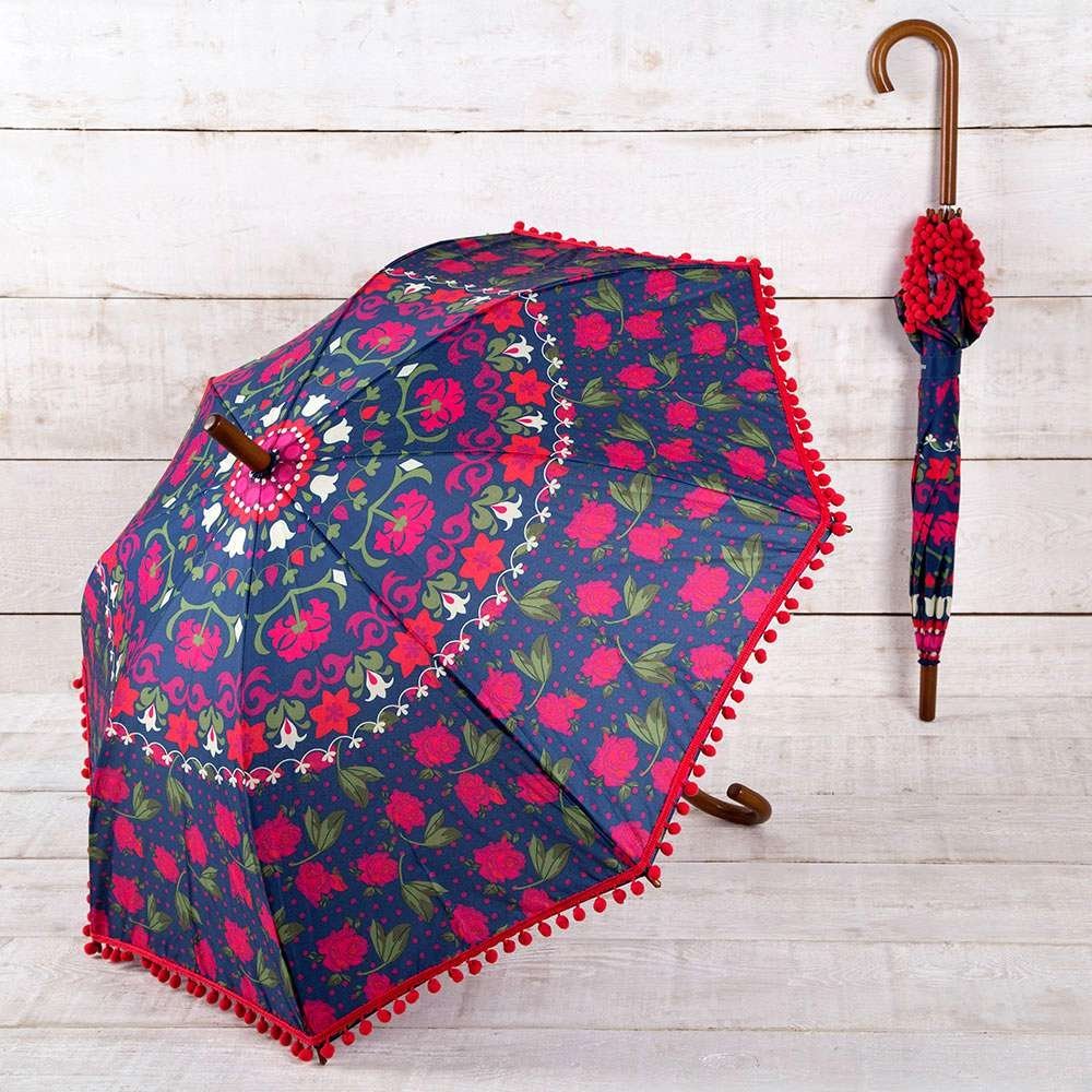 Navy Rose Umbrella