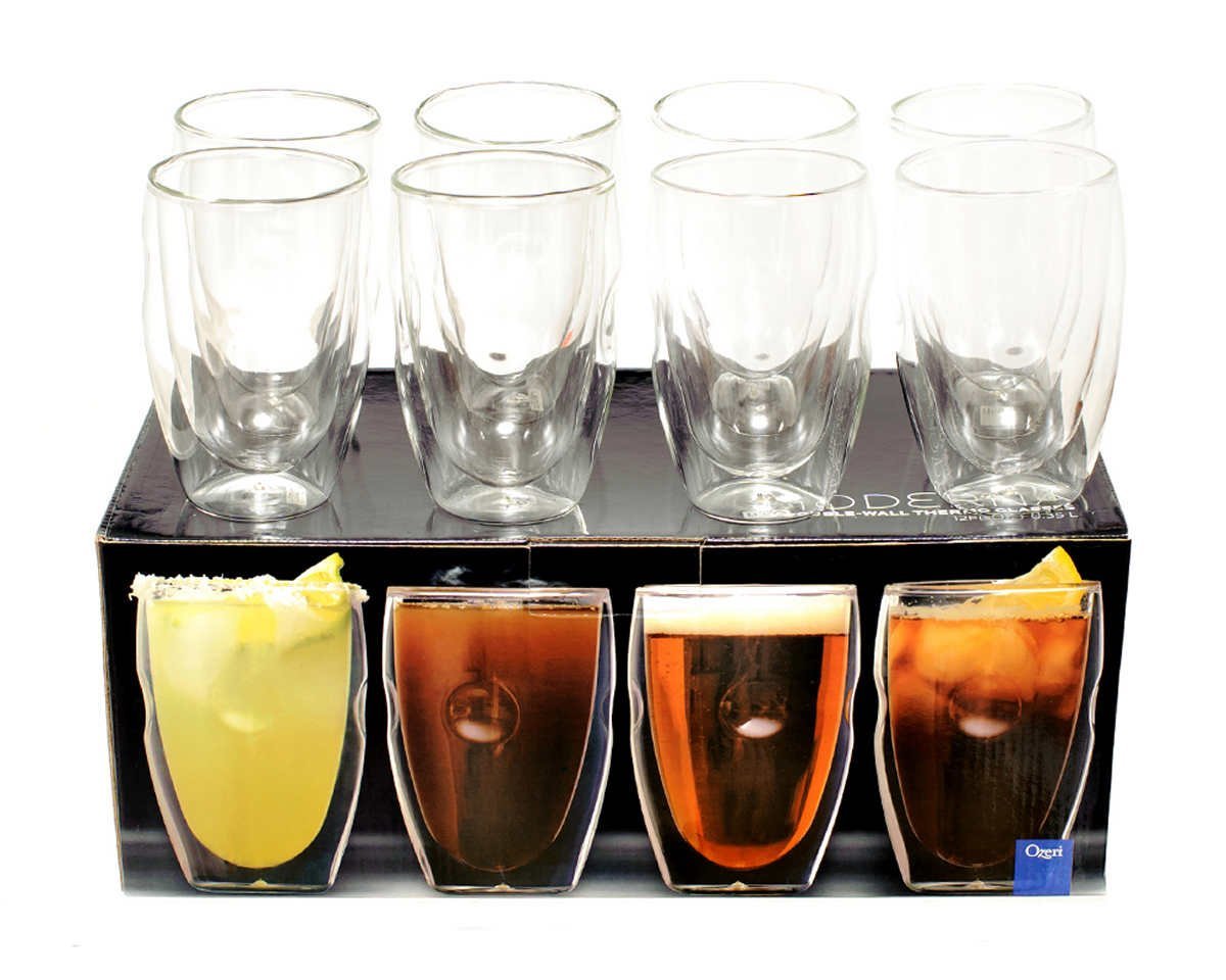 Ozeri Moderna Artisan Series 8-piece Double-wall 12 oz. Glasses