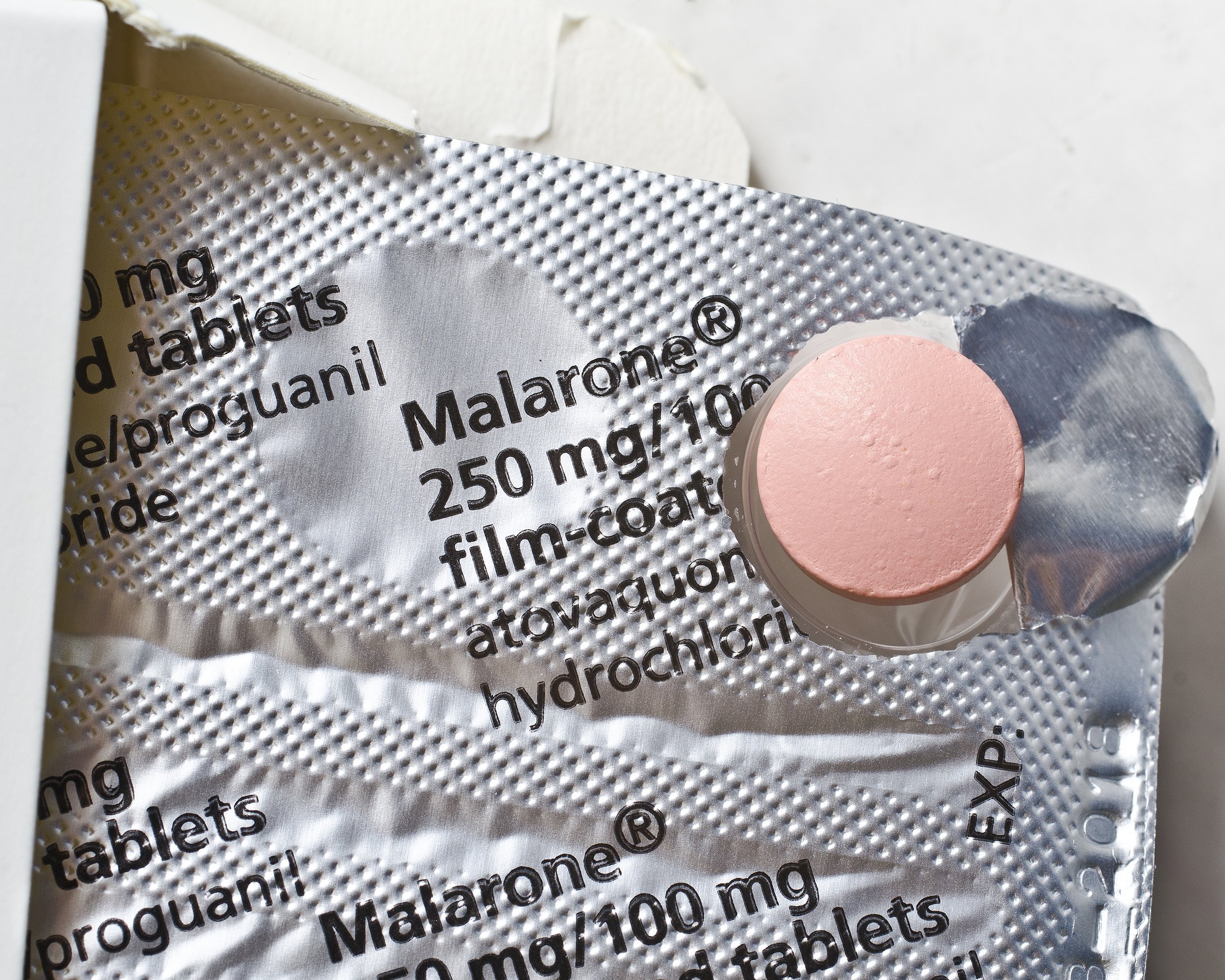 Malarone anti-malarial tablets