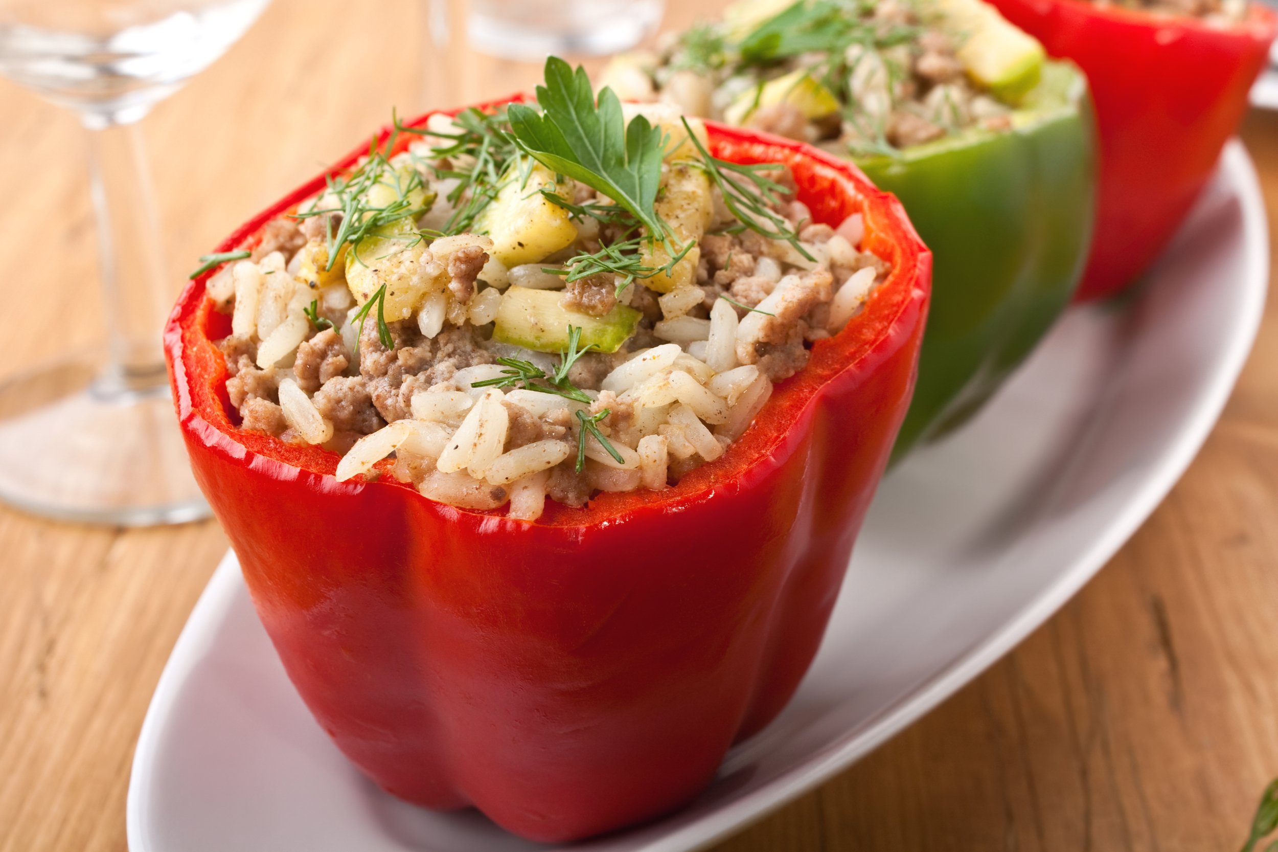 Stuffed peppers on a dish