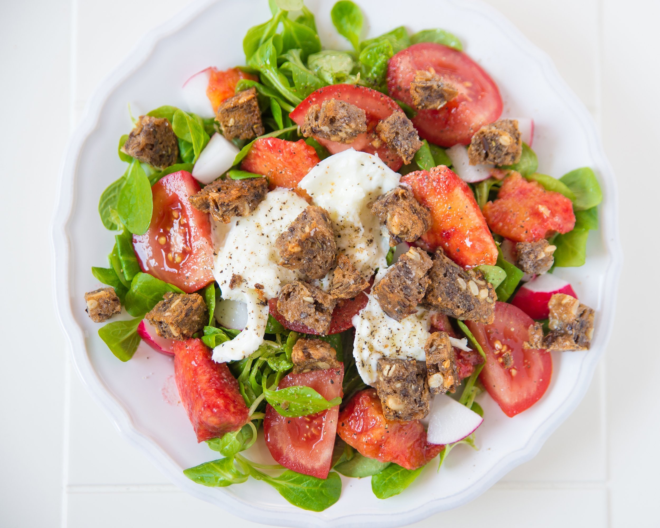 Panzanella With Fresh Mozzarella