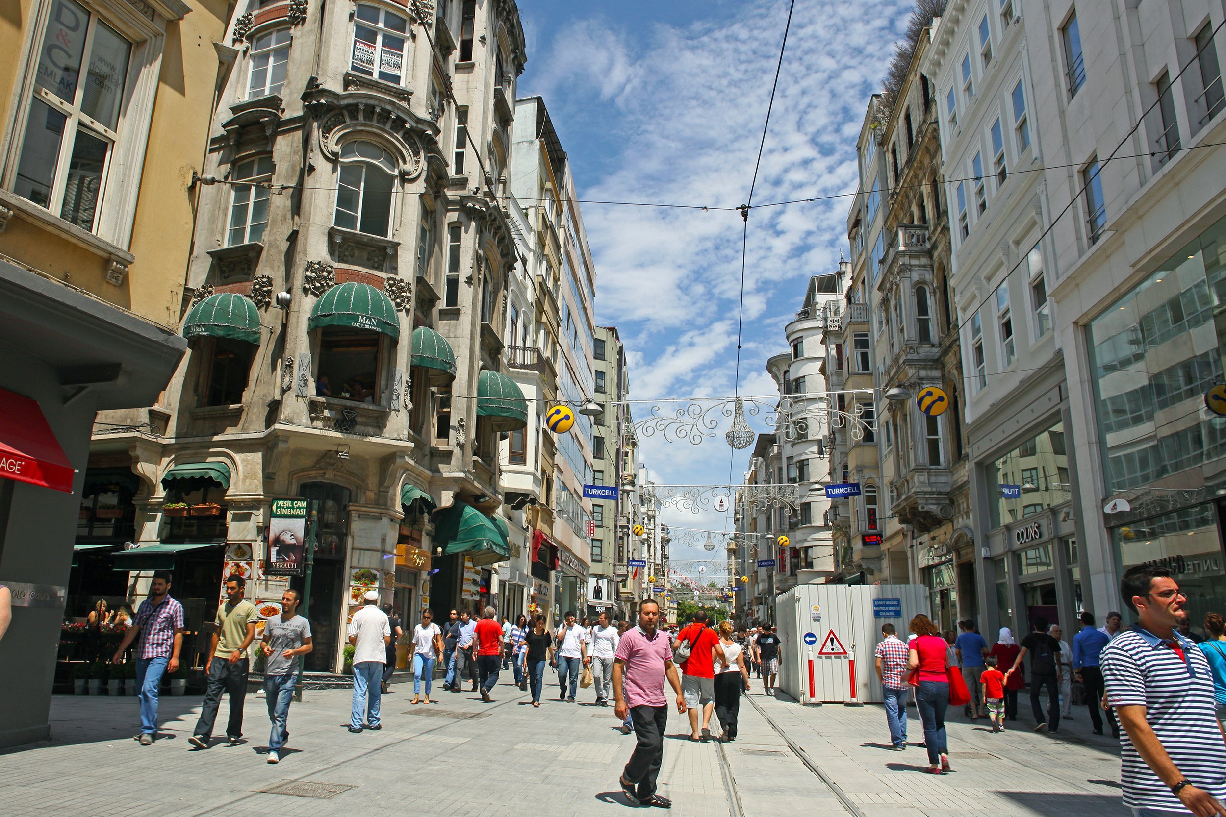 people walking on Istiklal Avenue in Istanbul, Turkey