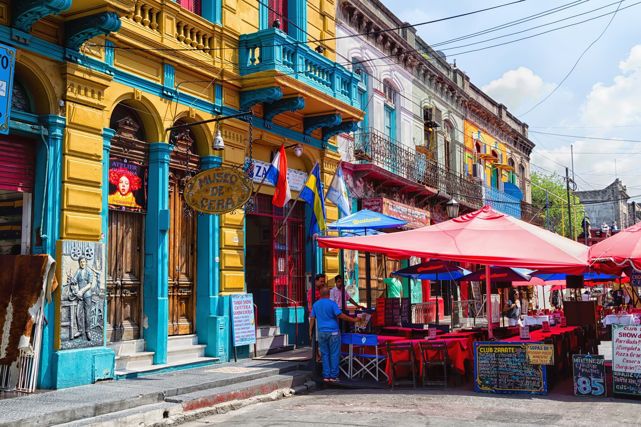 colorful area in La Boca neighborhood in Buenos Aires
