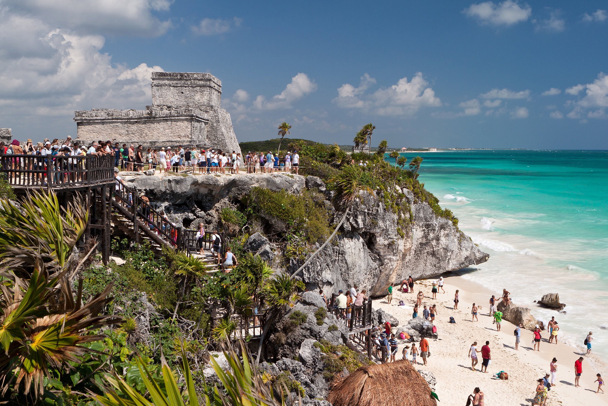 Mayan Ruins near the Caribbean sea in Tulum, Mexico
