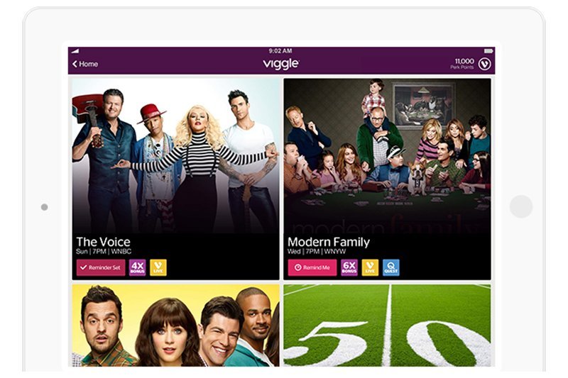 Viggle app on an iPad