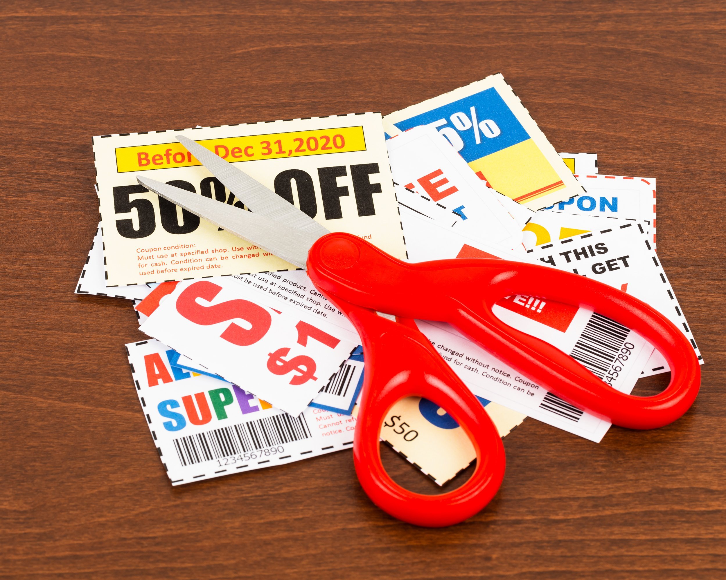 pile of coupons and sissors