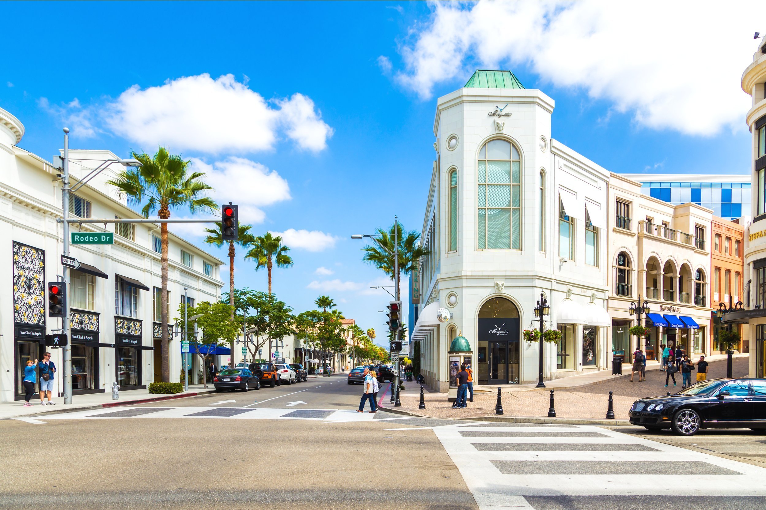 Rodeo Drive shopping district in Beverly Hills, California