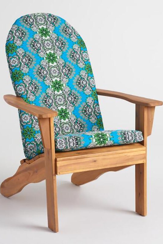 Blue Esmeralda outdoor Adirondack chair pillow