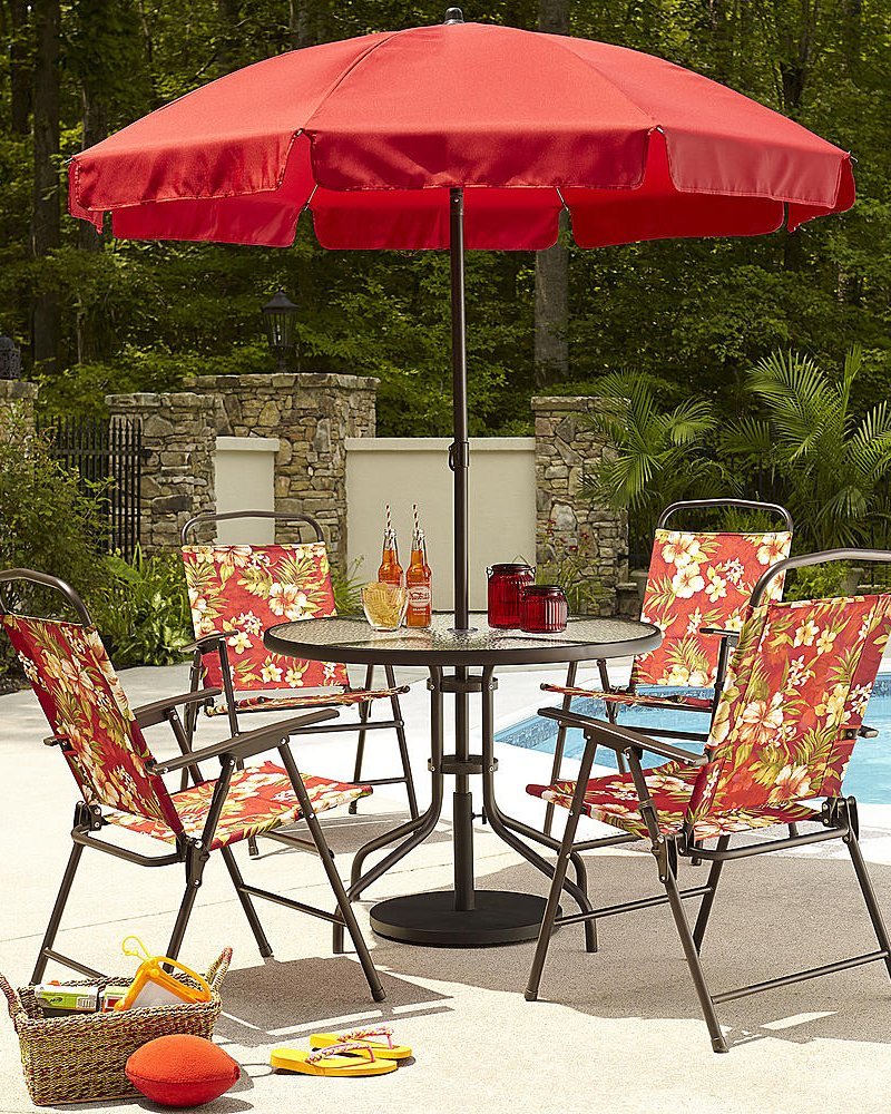 Essential Garden Folding patio set with umbrella