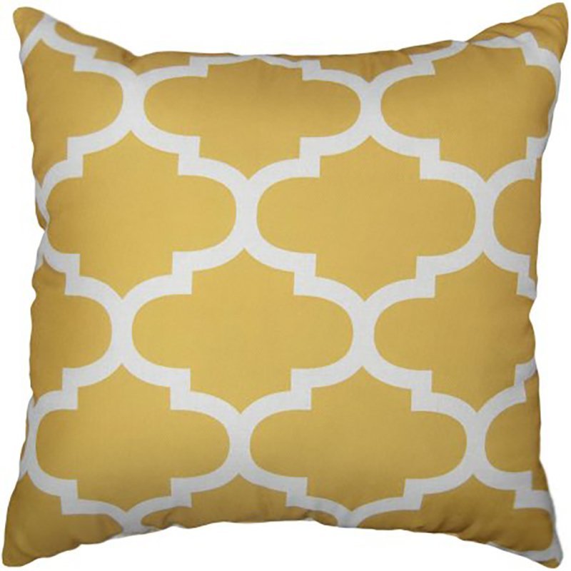 Mainstays fretwork yellow outdoor pillow