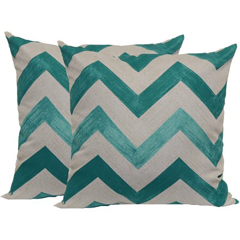Mainstays teal and chevron outdoor pillow