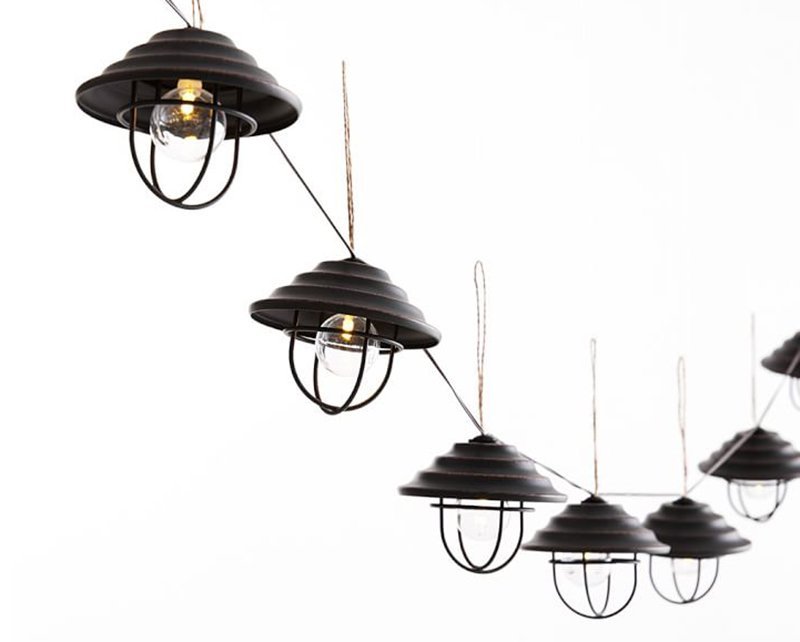 Metal cage string lights