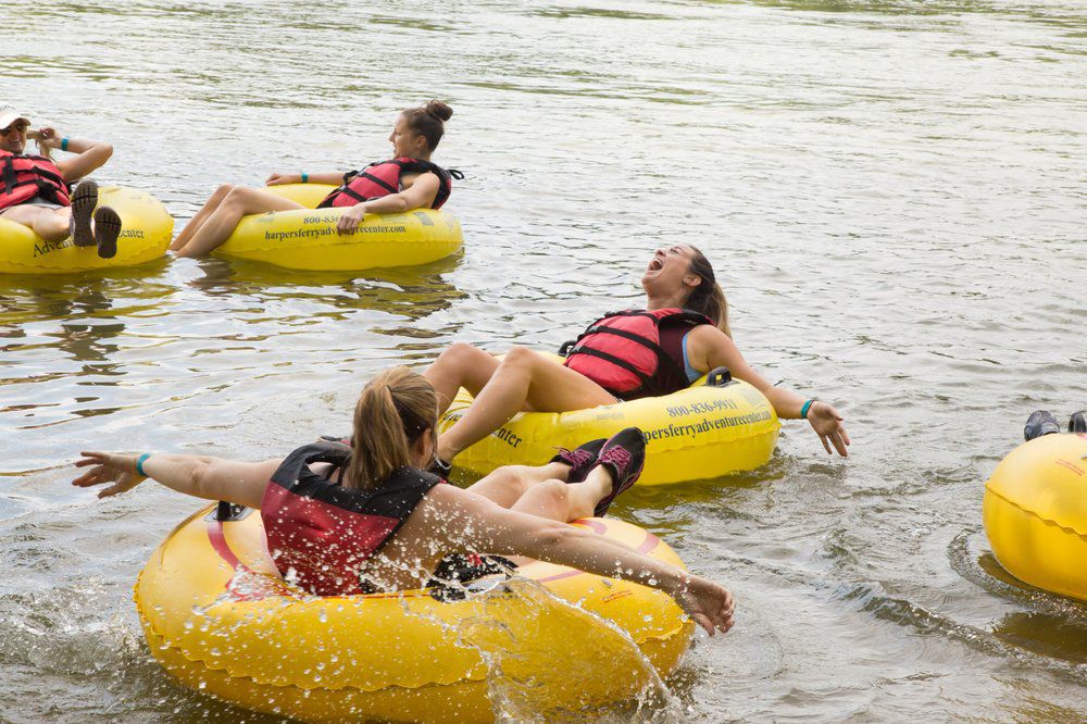 Harpers Ferry Adventure Center, tubing in Potomac River, West Virginia