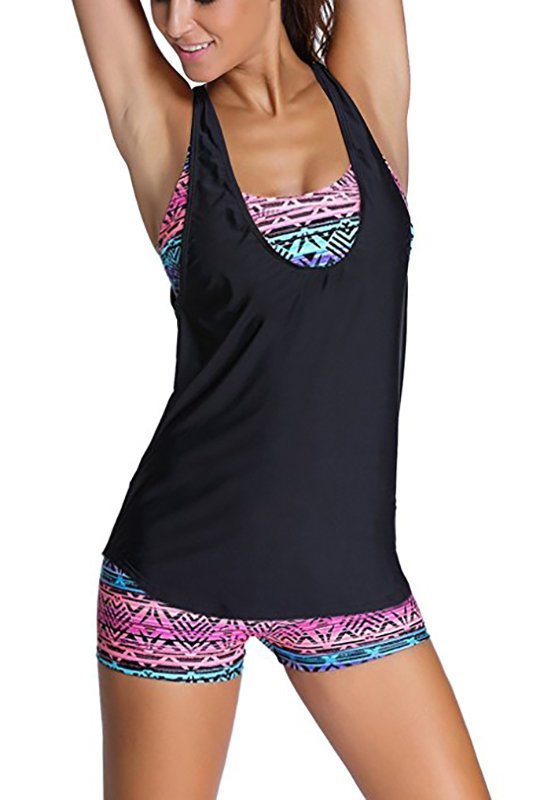 Sidefeel tribal printed tankini set