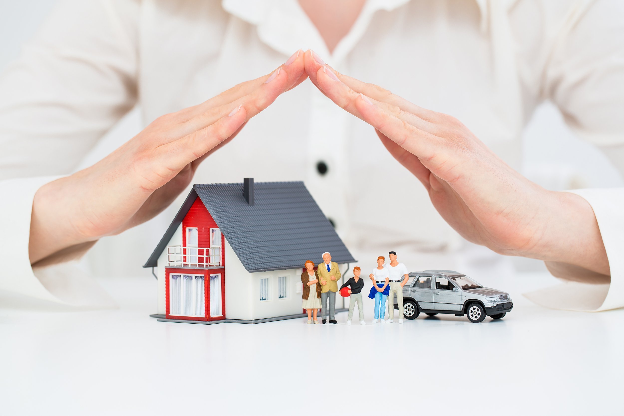 hand covering and protecting home, people, and car