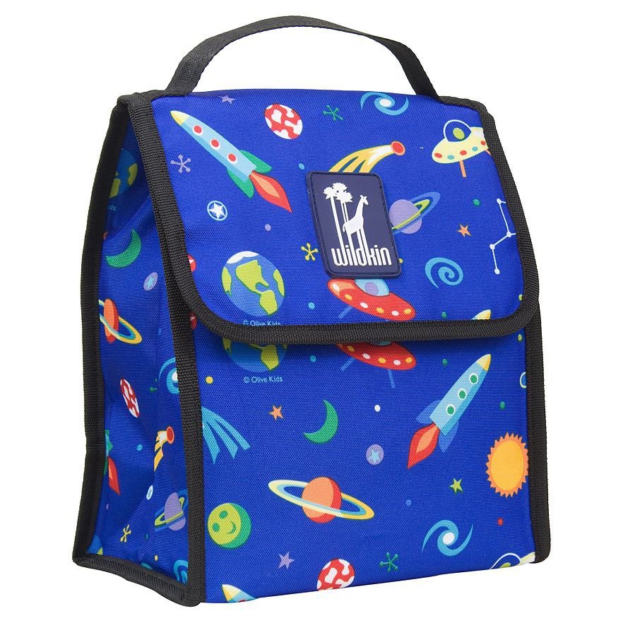 Space print fold-over lunch bag