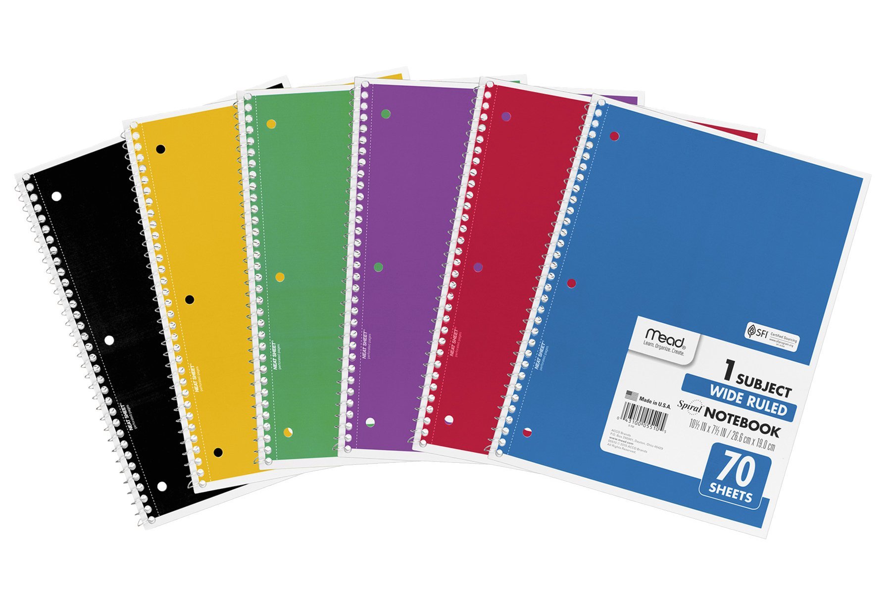 Assorted spiral notebooks