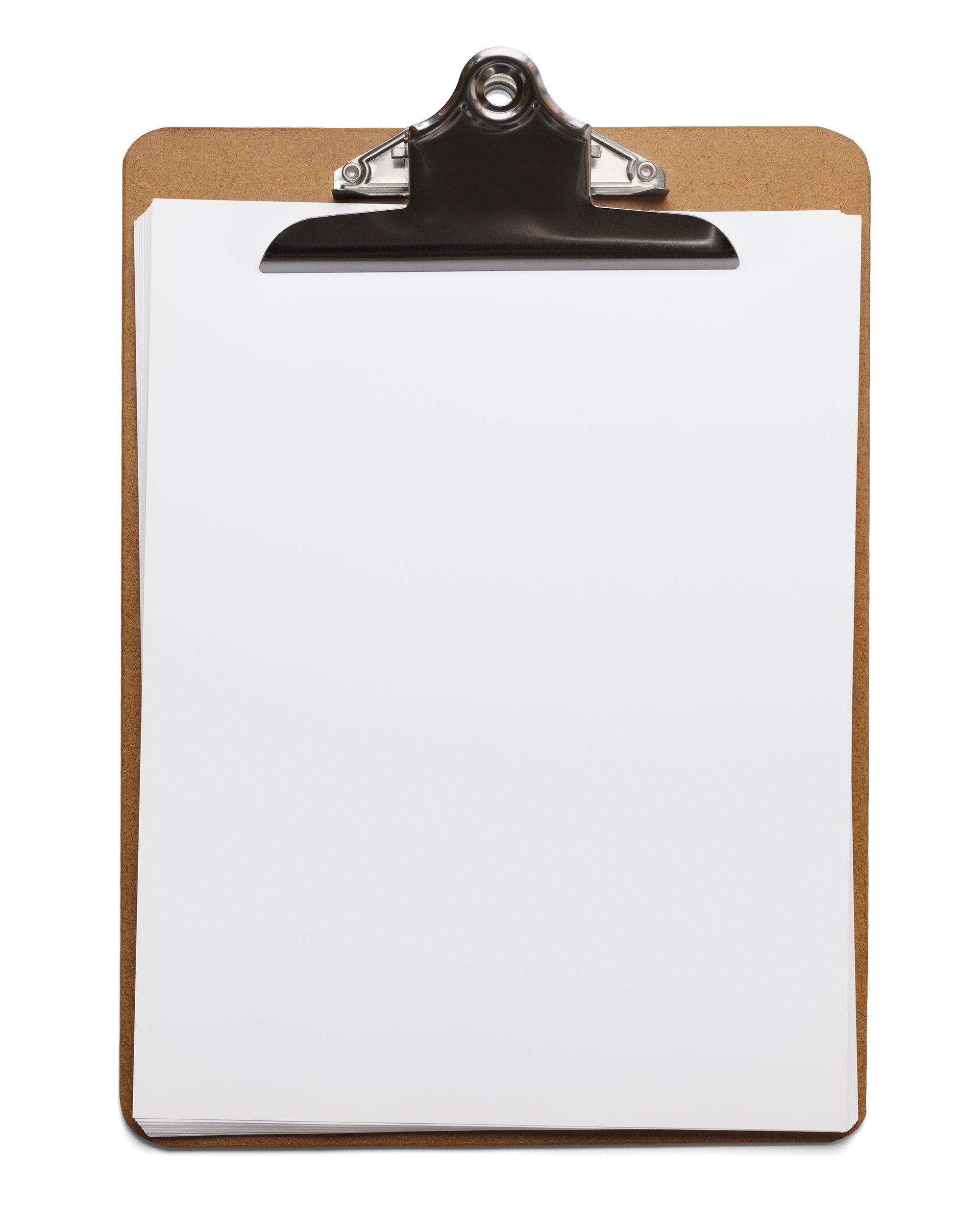 clipboard with blank paper
