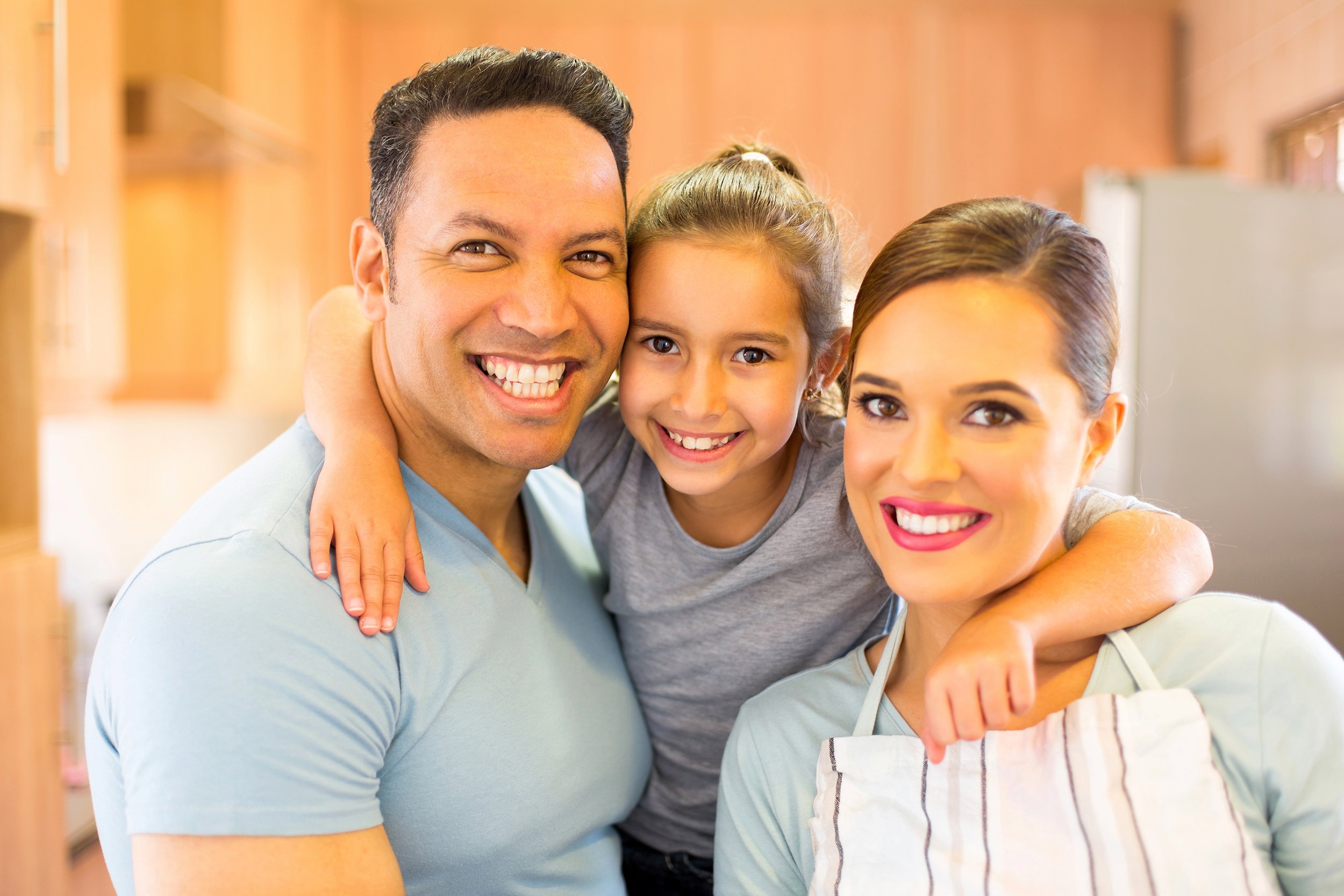 family in kitchen