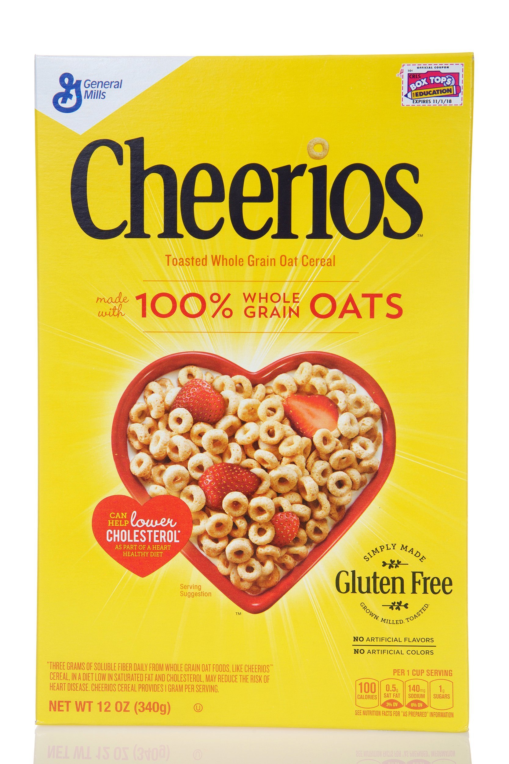 Box of original General Mills brand Cheerios