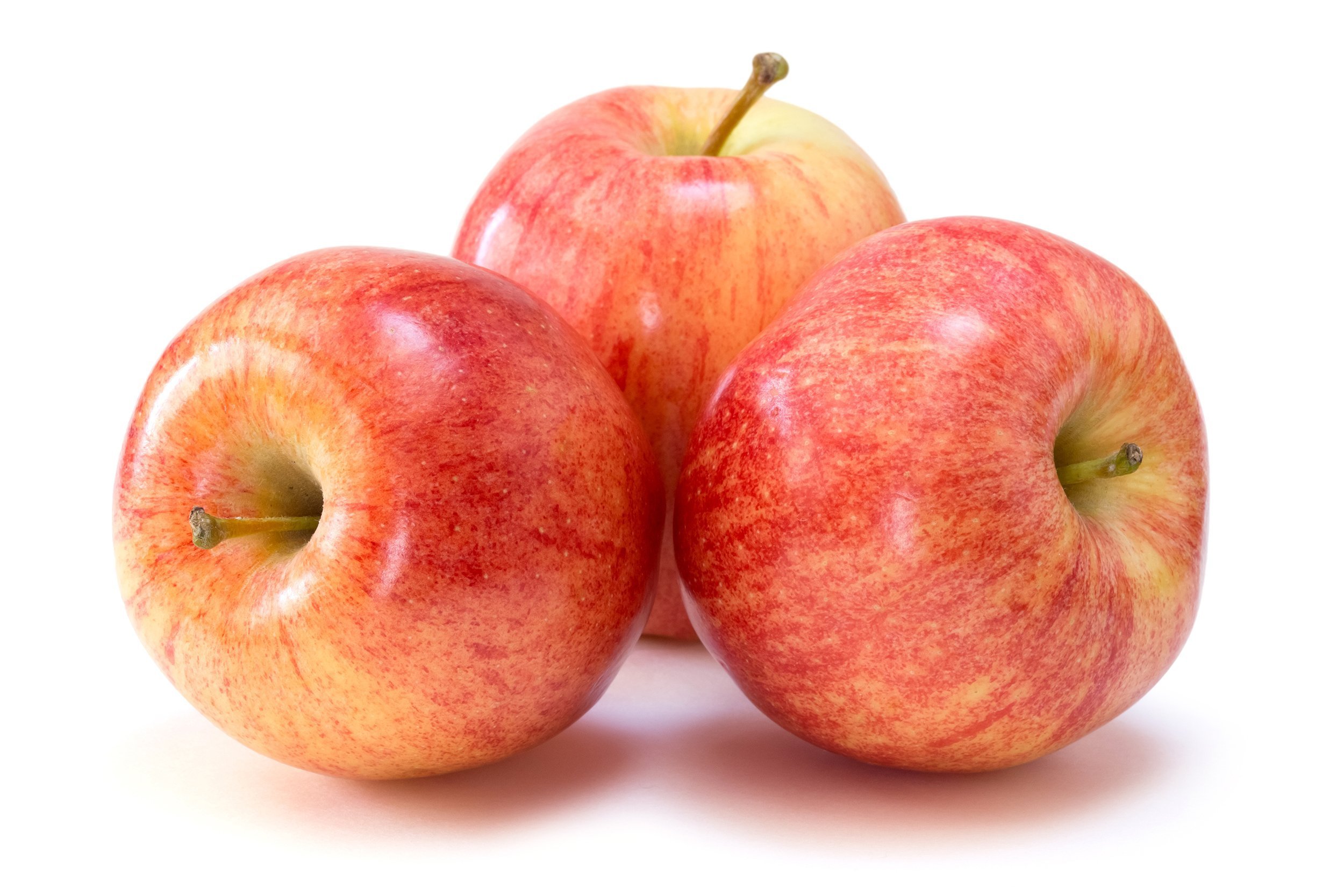 Three Gala apples