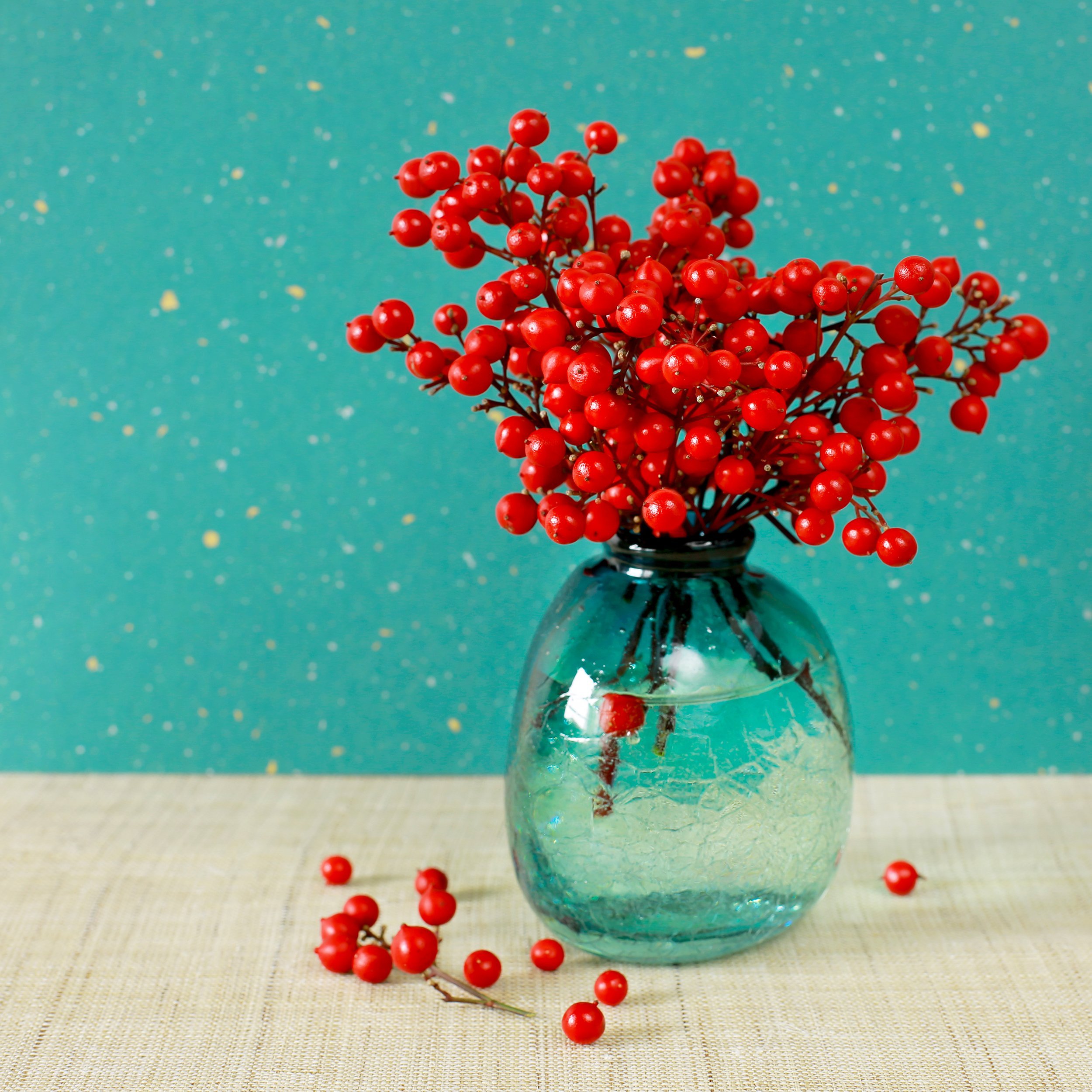 Japanese vase with red berries