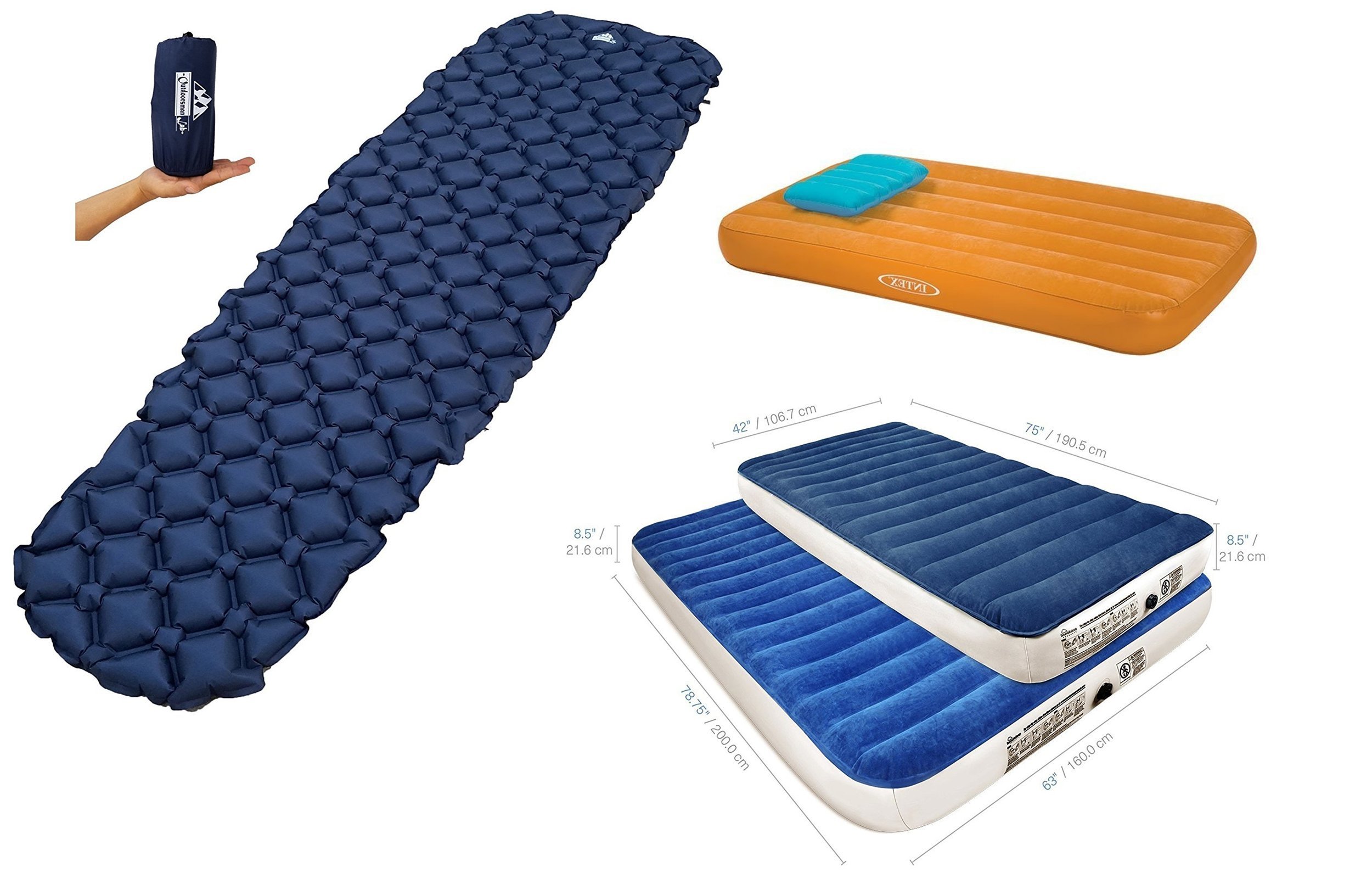 Air mattresses on a white background