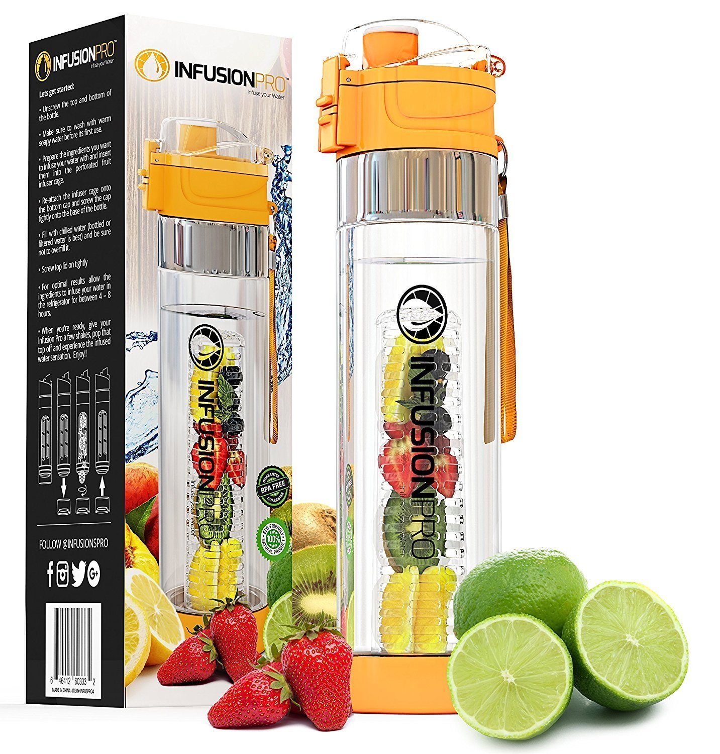 Infusion Pro Premium Fruit Infusion Water Bottle
