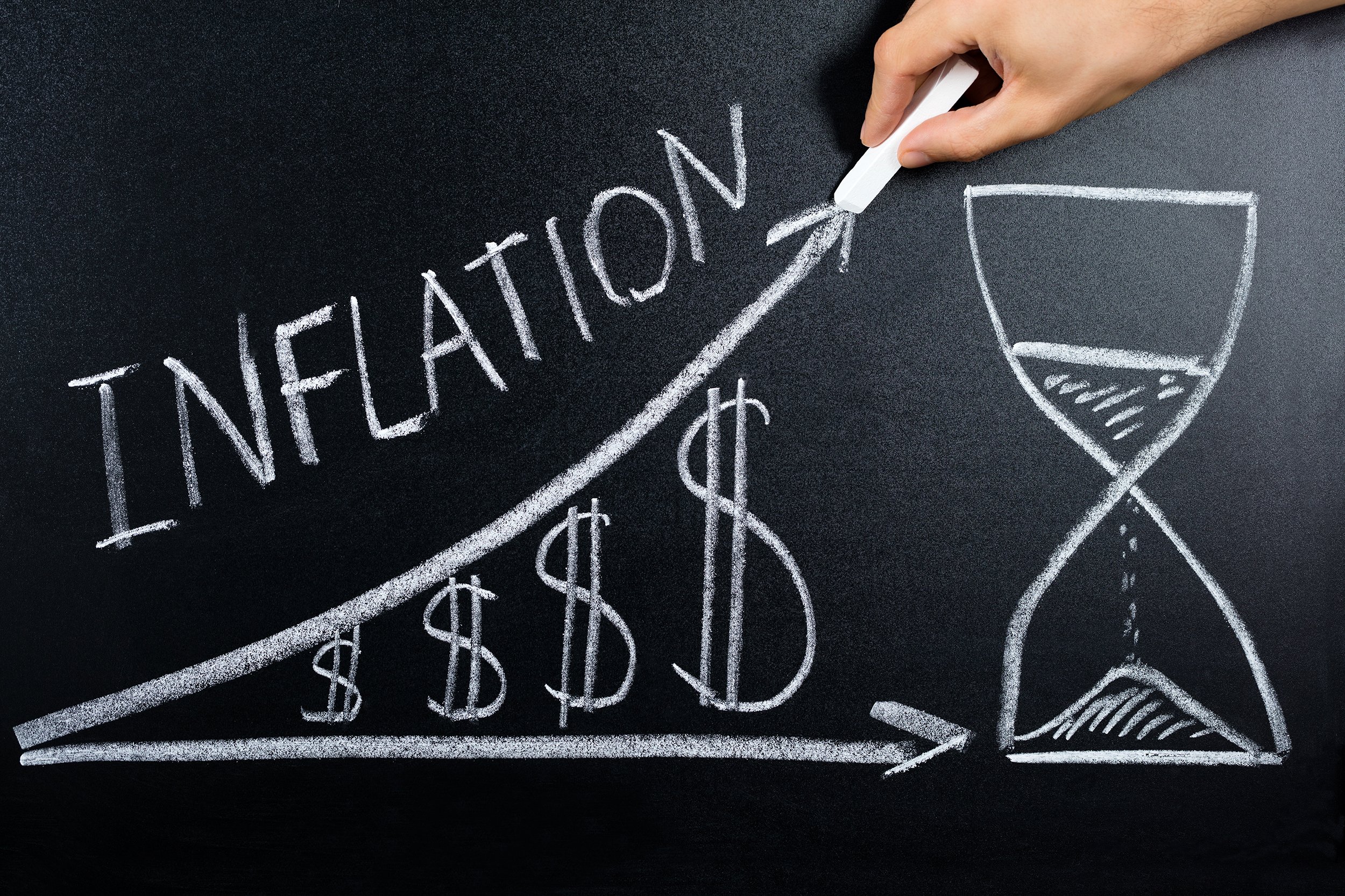 Inflation concept of a chalkboard