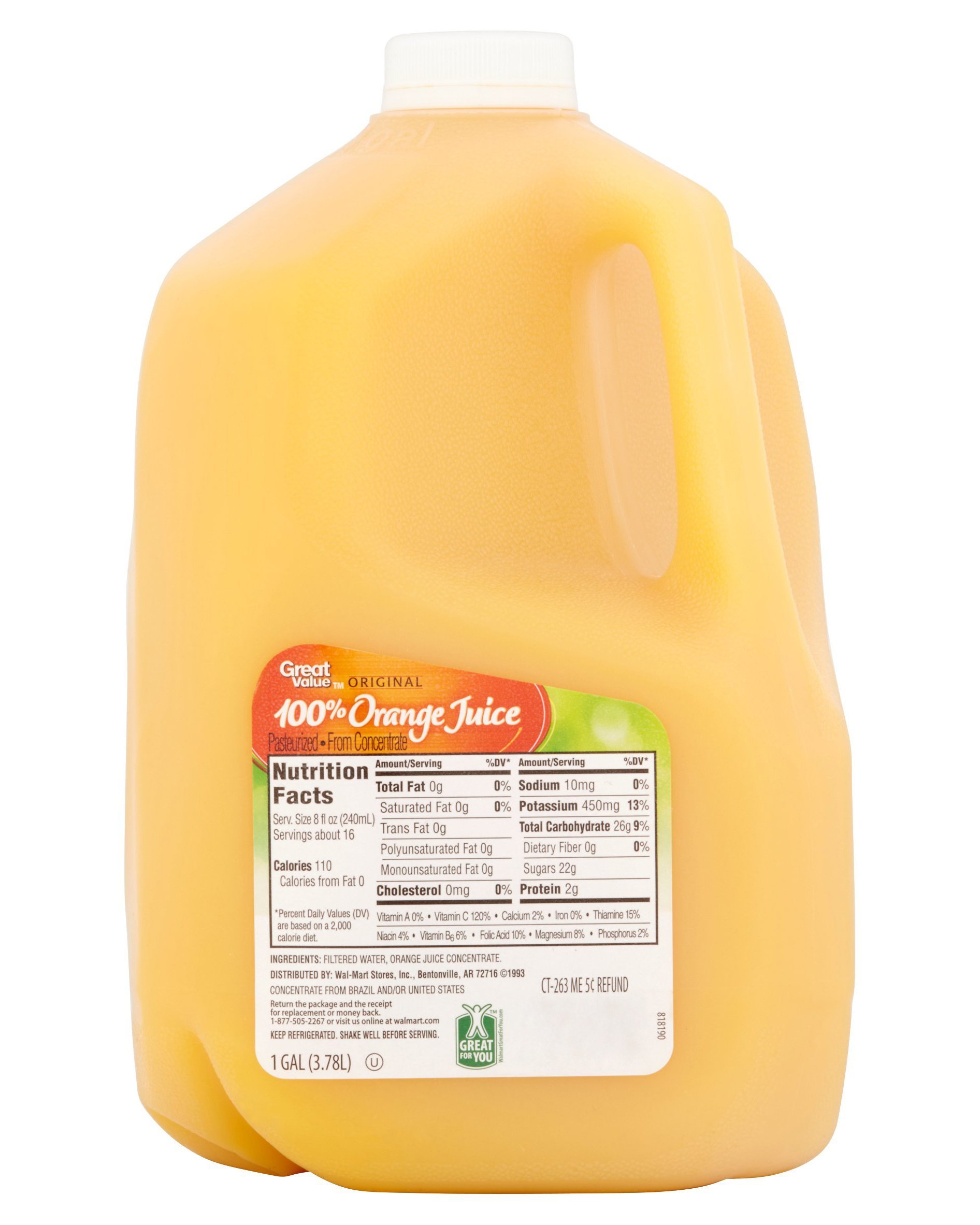 Great Value Original 100% Orange Juice