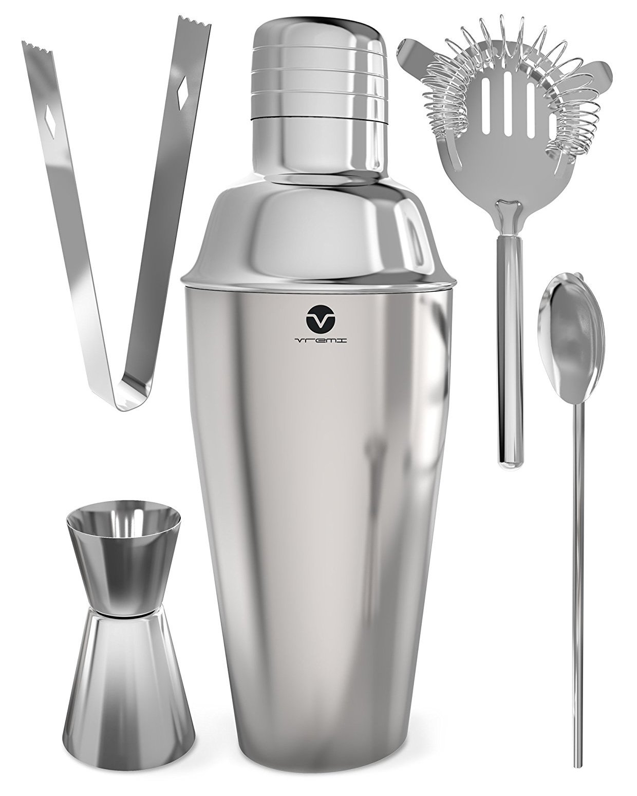 Vremi Stainless Steel Cocktail Shaker Set