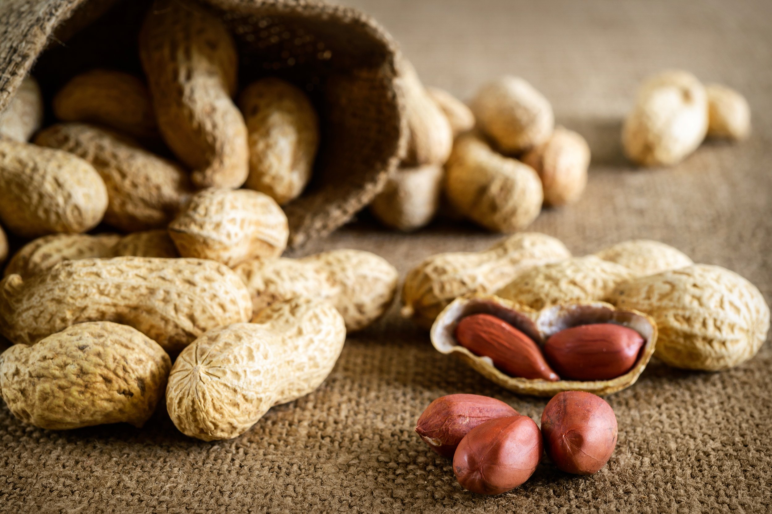 peanuts split from bag