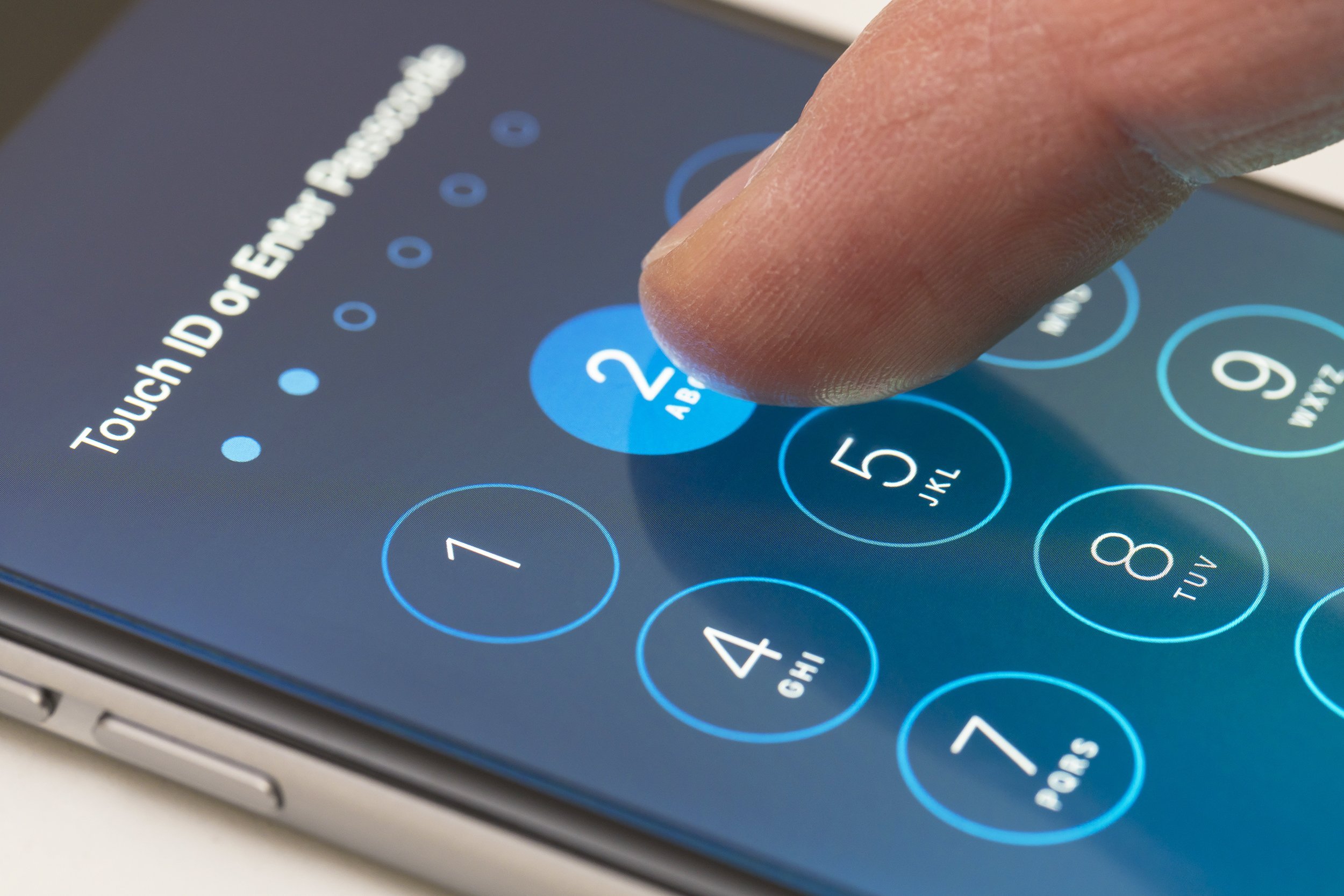 entering passcode on an iPhone