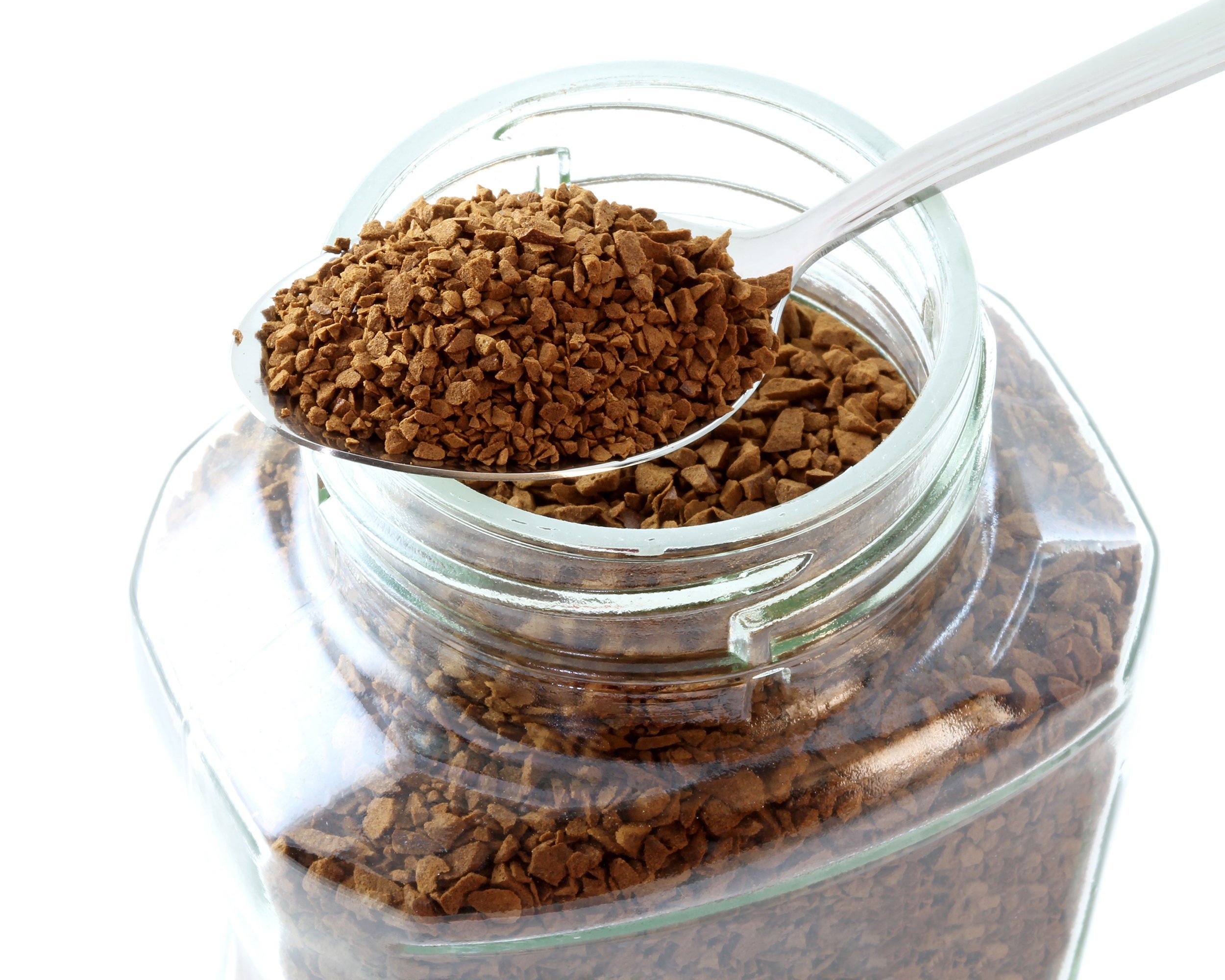 a spoon of powdered coffee product