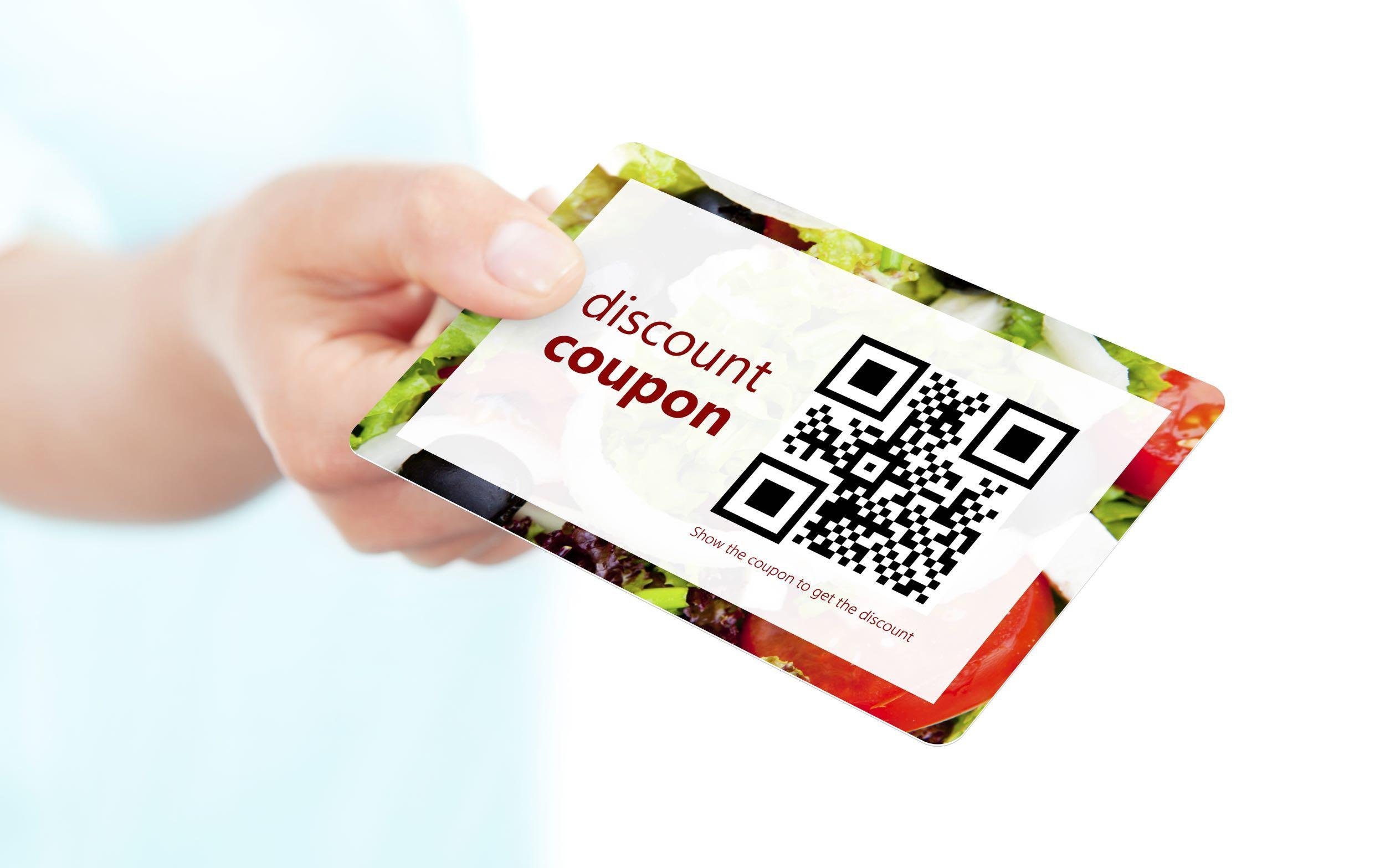 discount coupon in hand