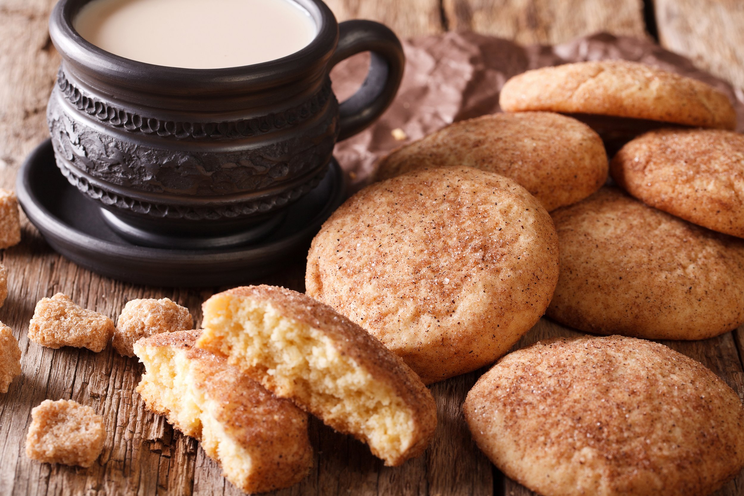 Snickerdoodle cookies close-up on a table