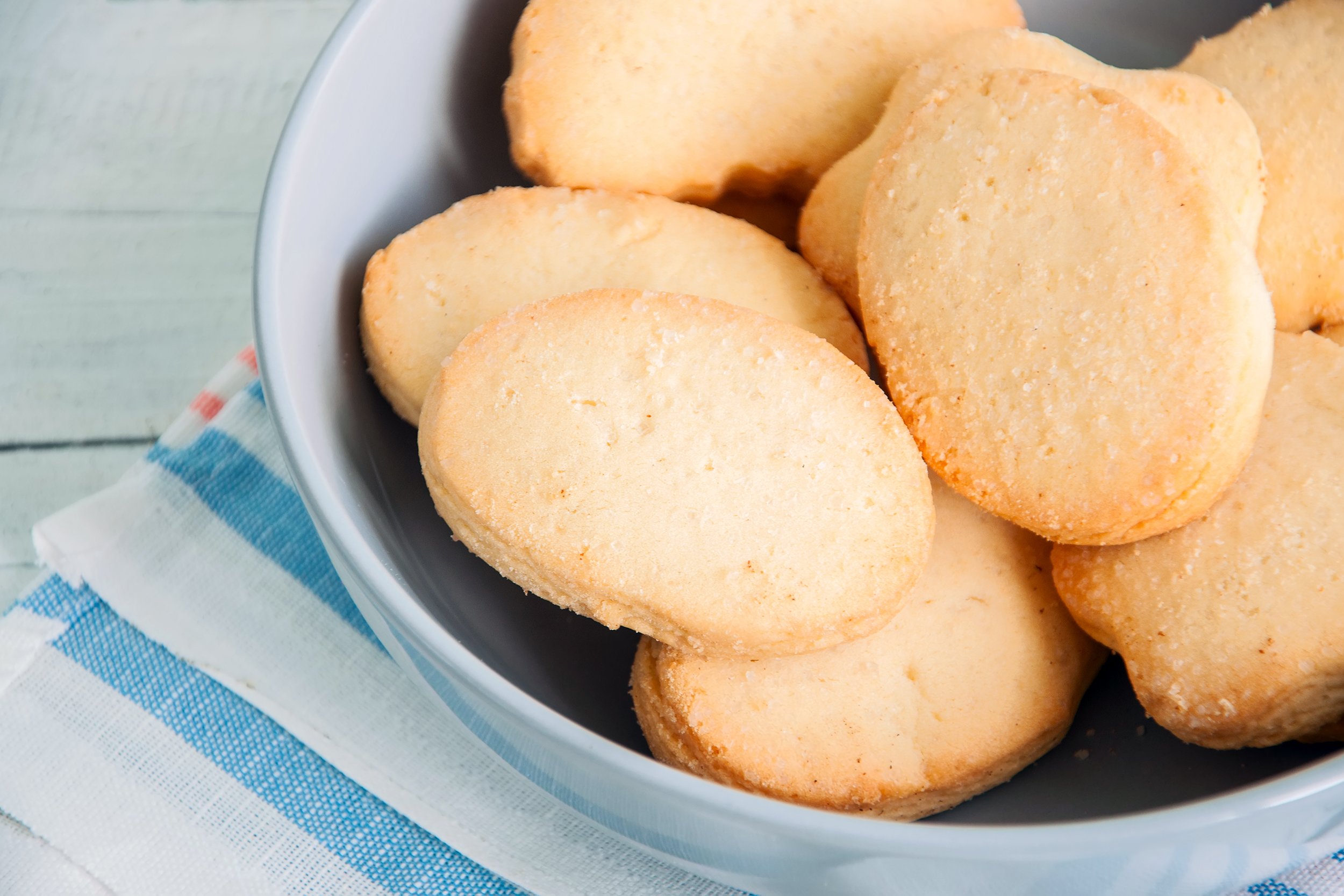 Shortbread cookies in a bowl