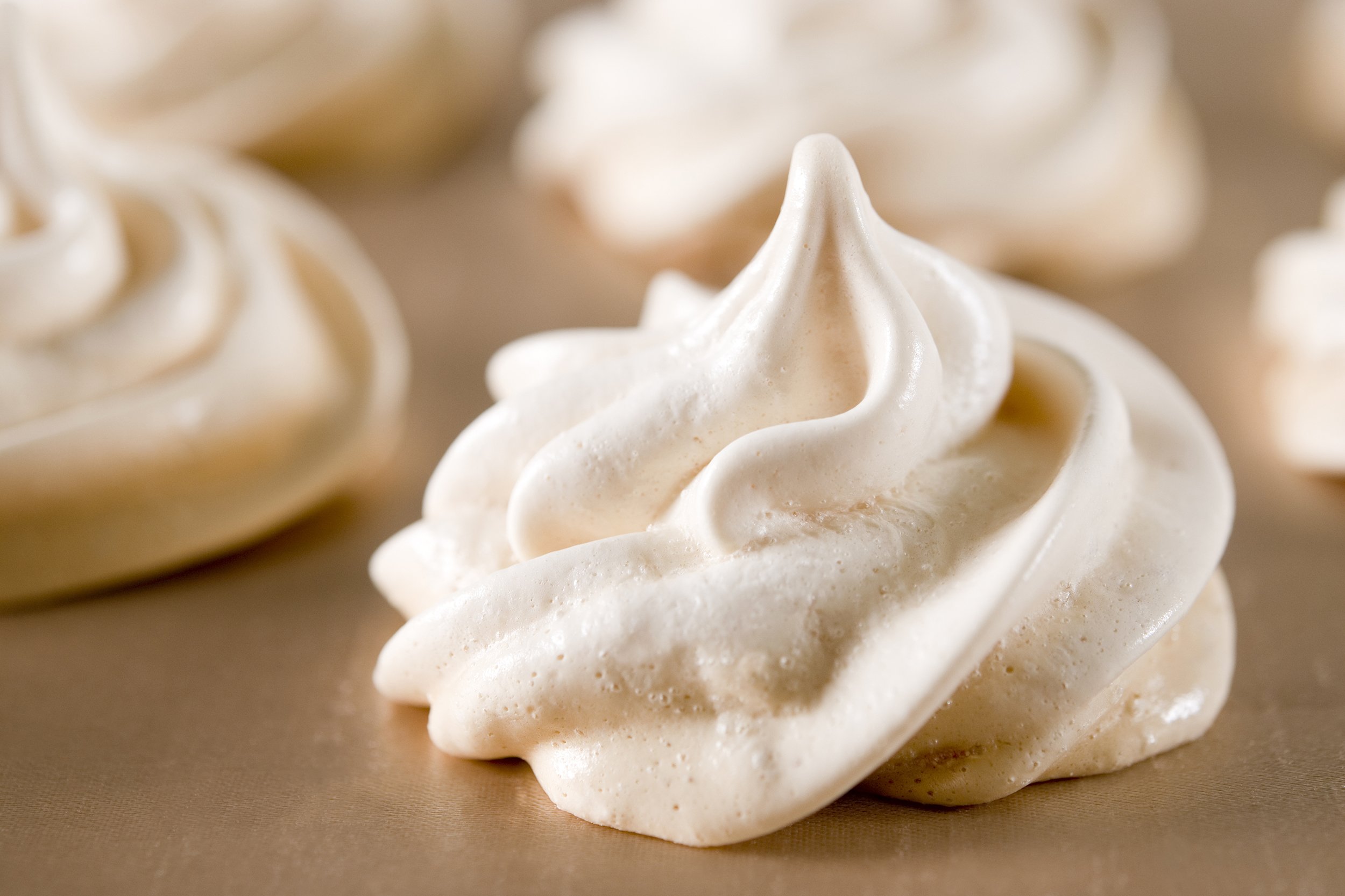 Close-up of meringue cookies