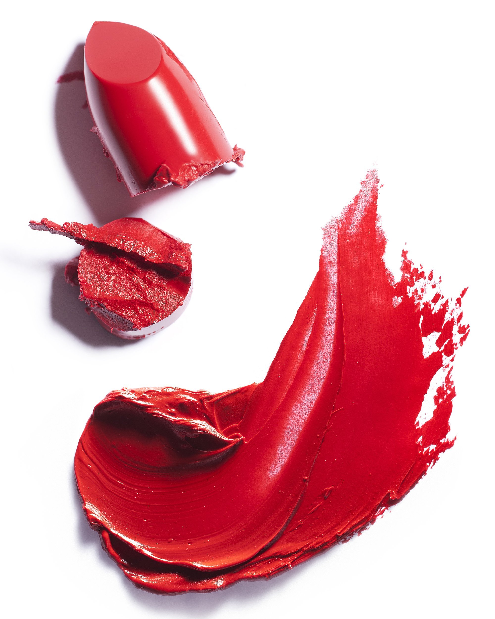 red lipstick and smear