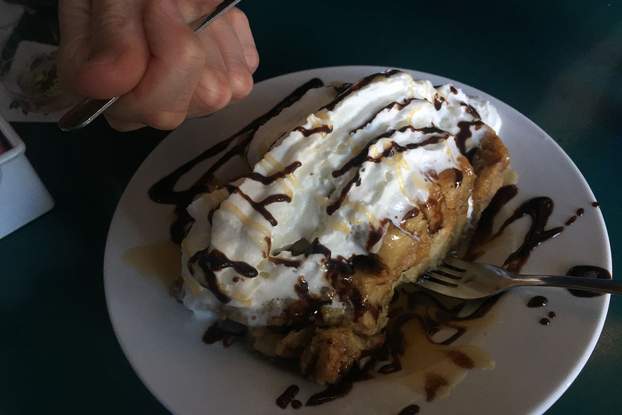 Cookies and cream bread pudding