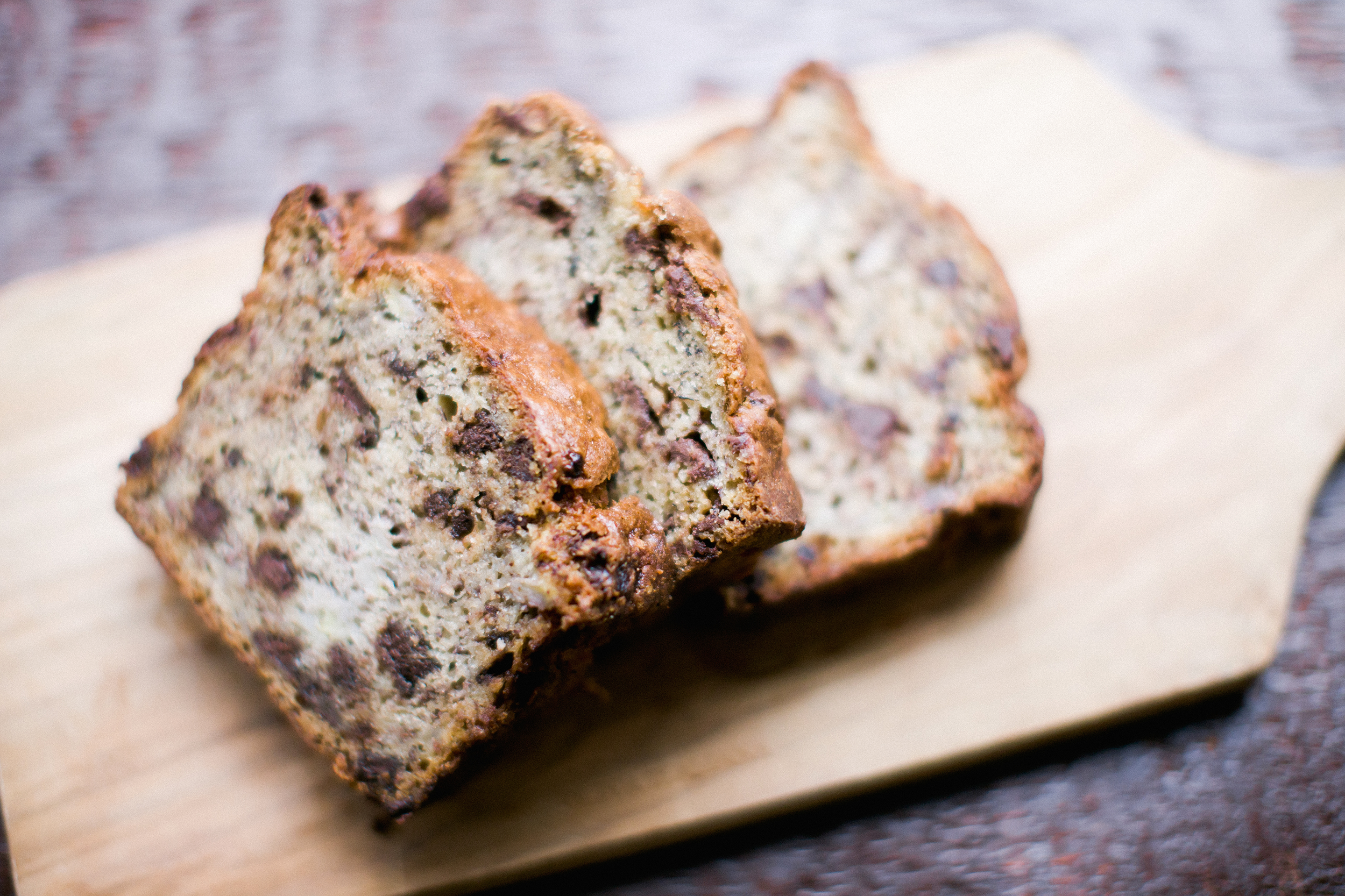Banana bread with chocolate chips