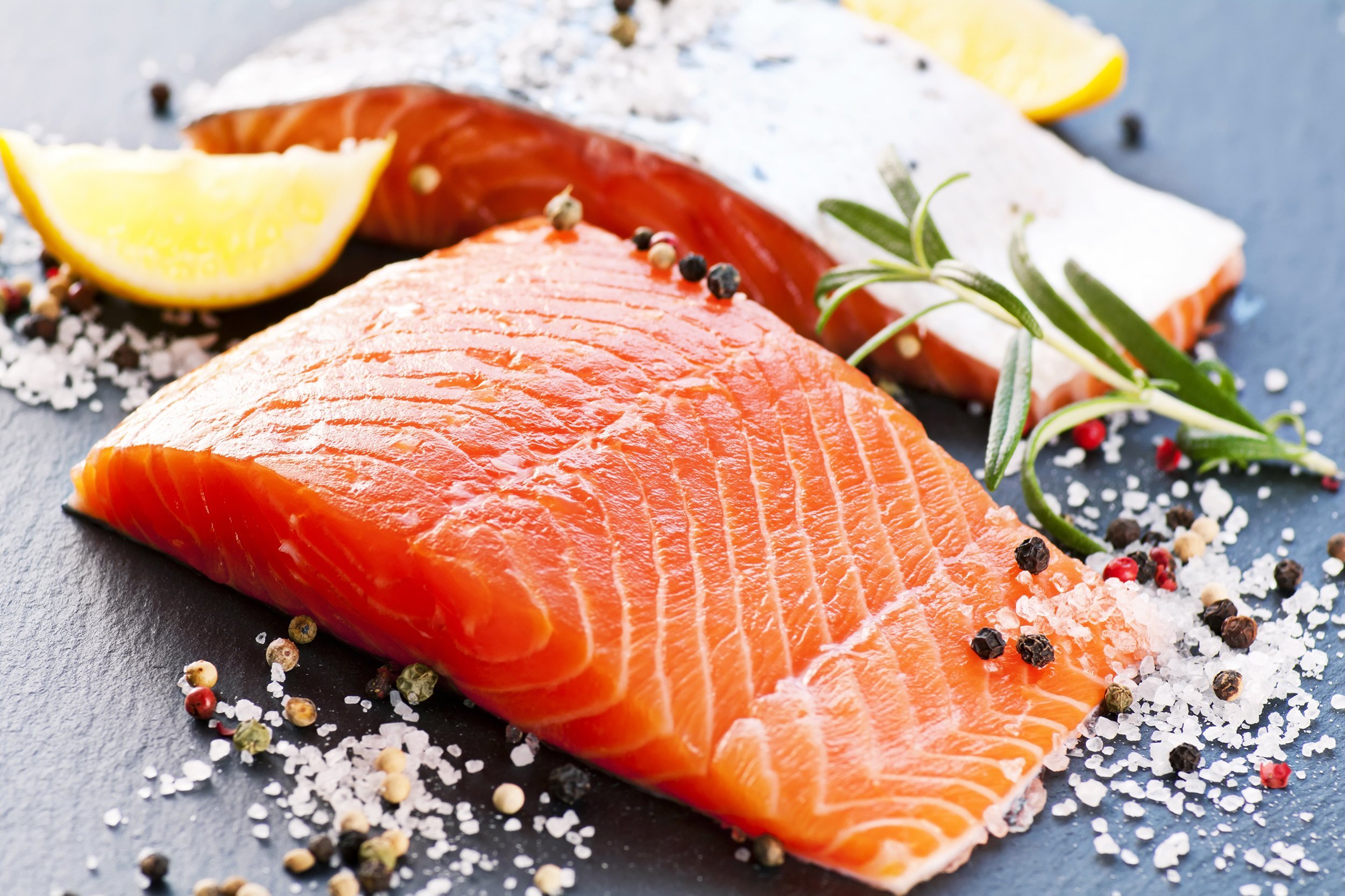 fresh salmon with spices