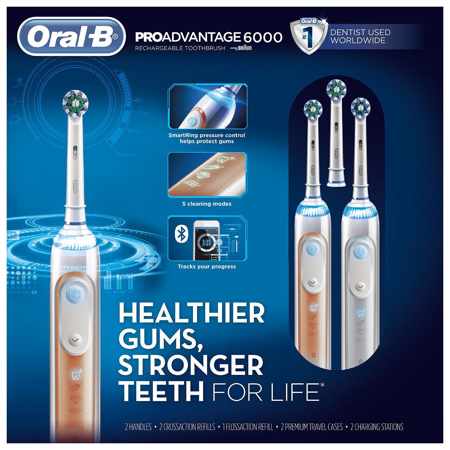 Oral-B Pro 6000 Rechargeable Toothbrush (2 Pack)