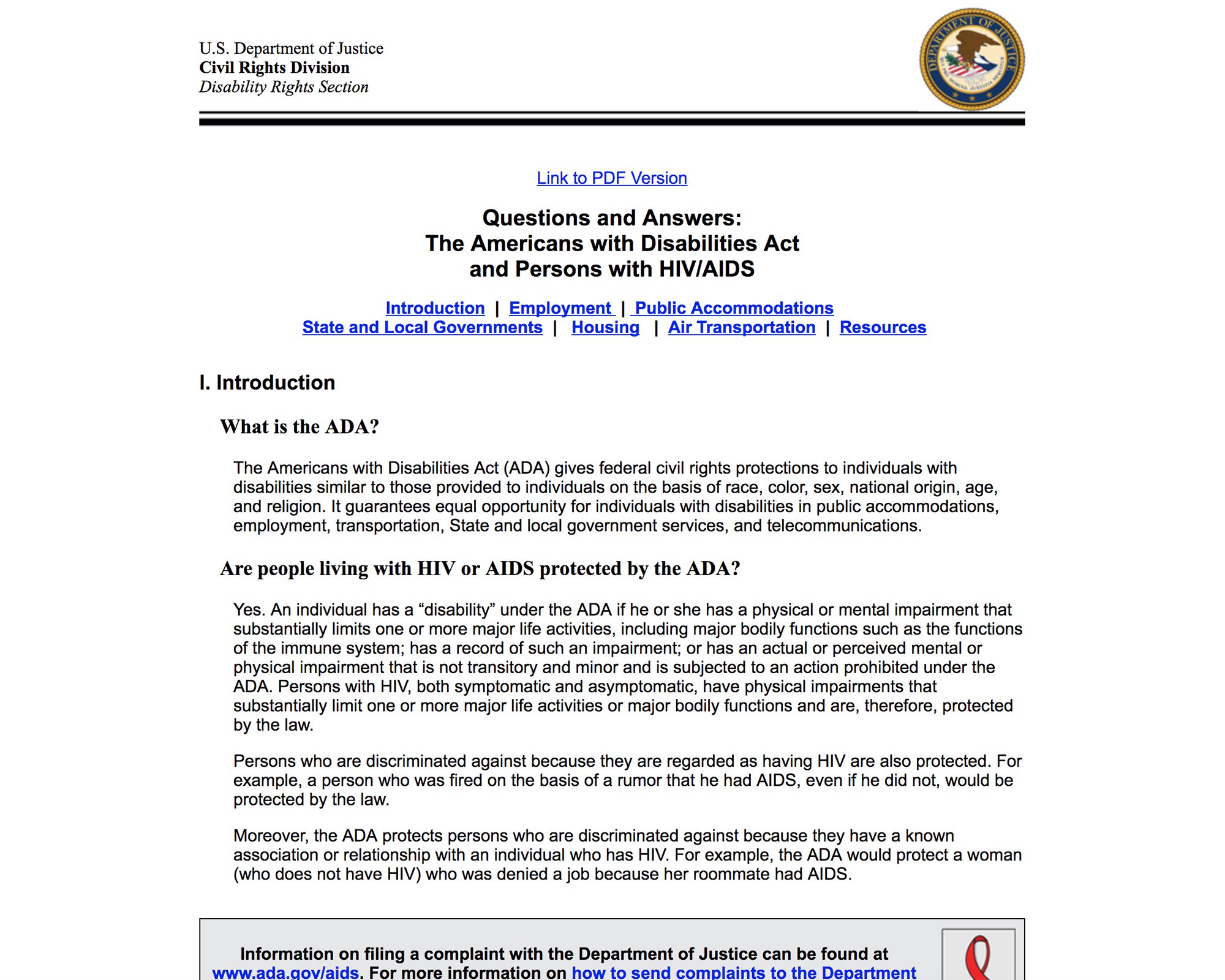 Americans With Disabilities Act Guidelines