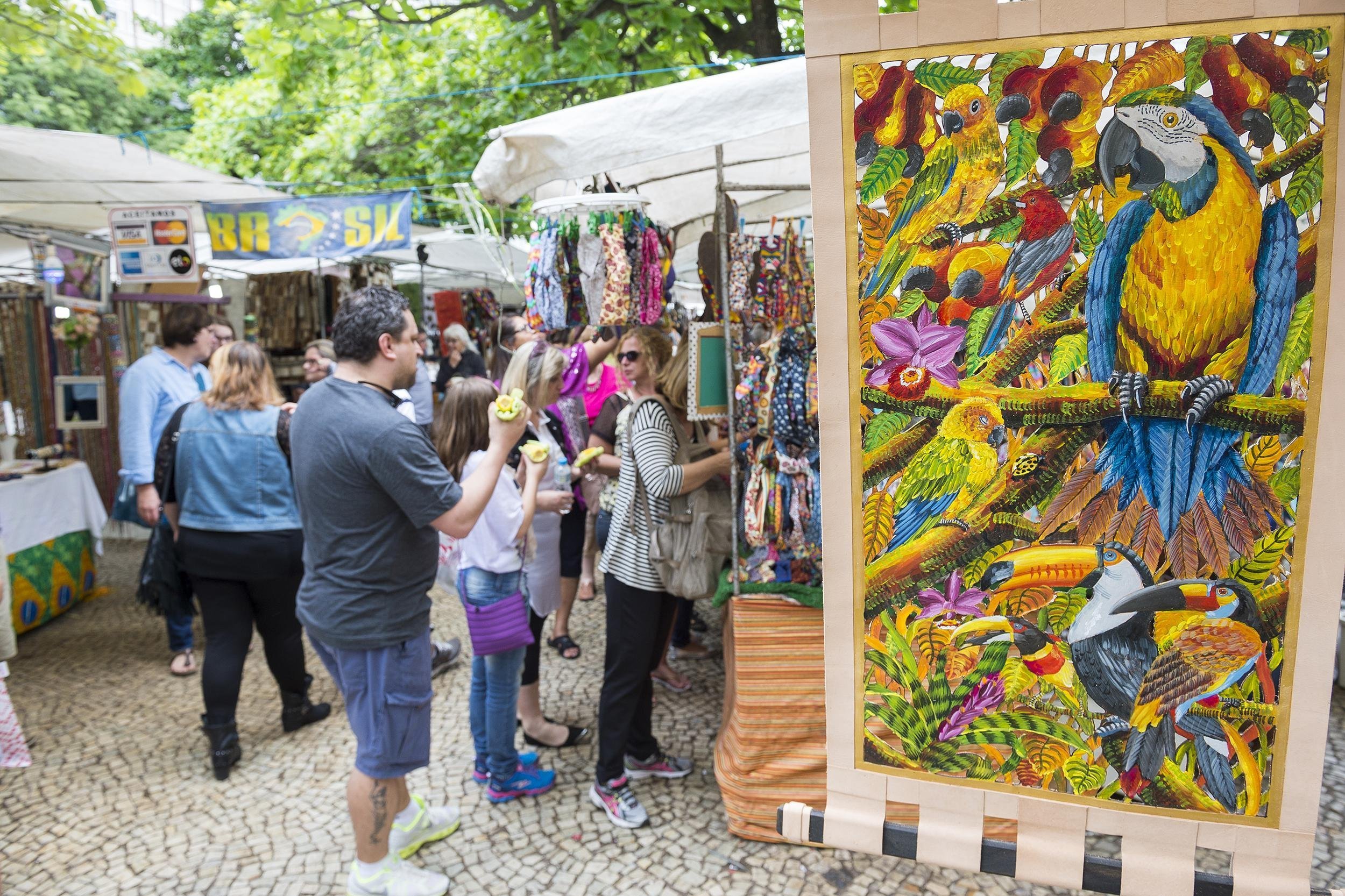 Hippie Fair market in General Osorio Plaza in Ipanema